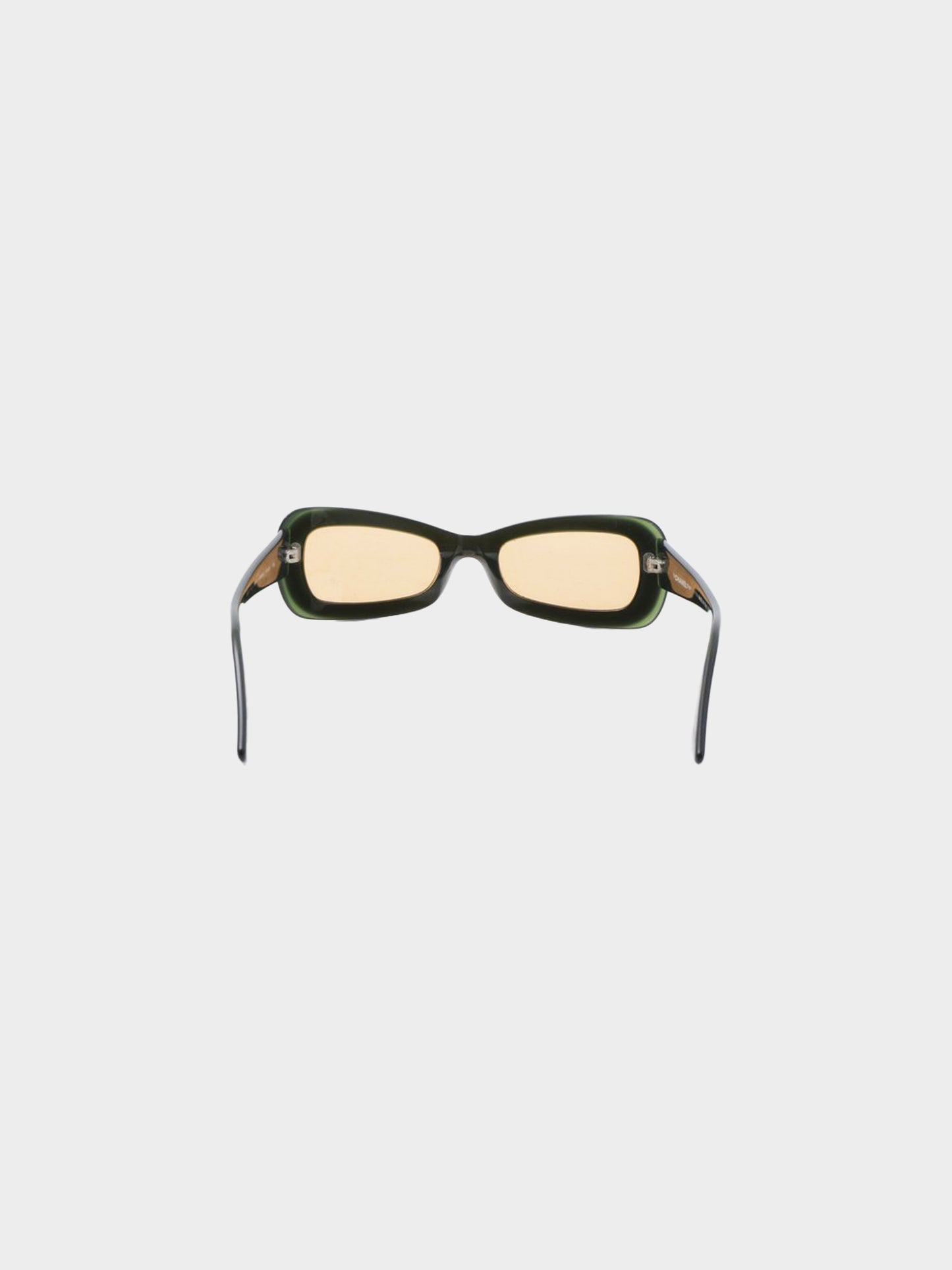 Chanel 2000s Brown and Green 5012 Rectangle Sunglasses