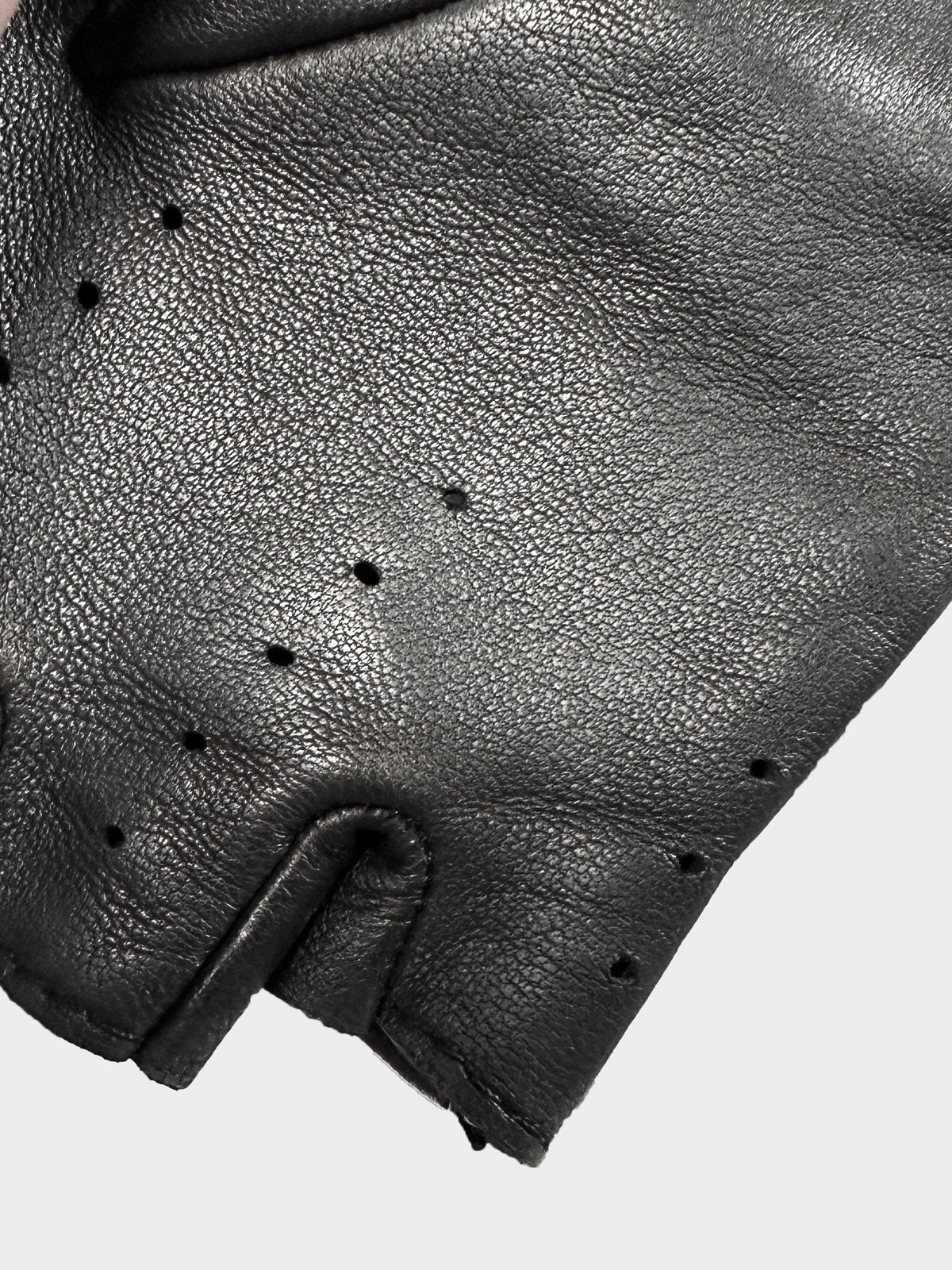 Chanel by Karl Lagerfeld Early 2010s Black Lambskin Quilted CC Embroidered Fingerless Gloves