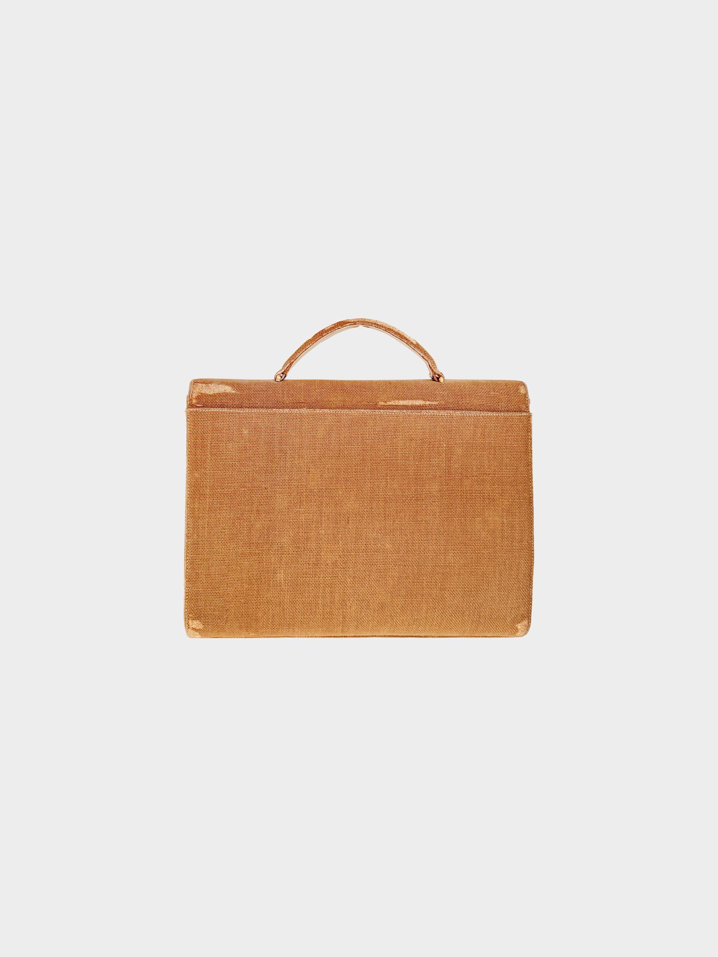 Chanel 1990s Brown Canvas Flap Briefcase