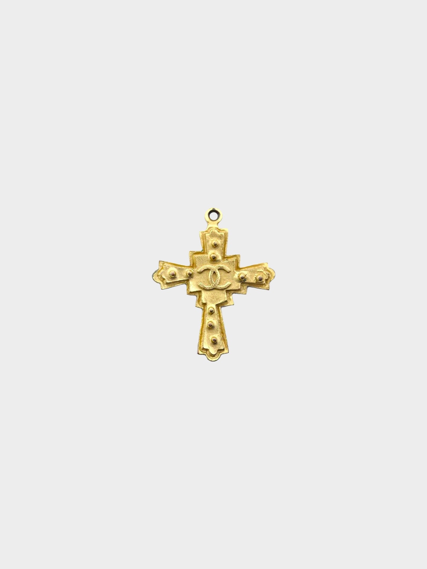 Chanel 1990s CC Gold Cross Pendant