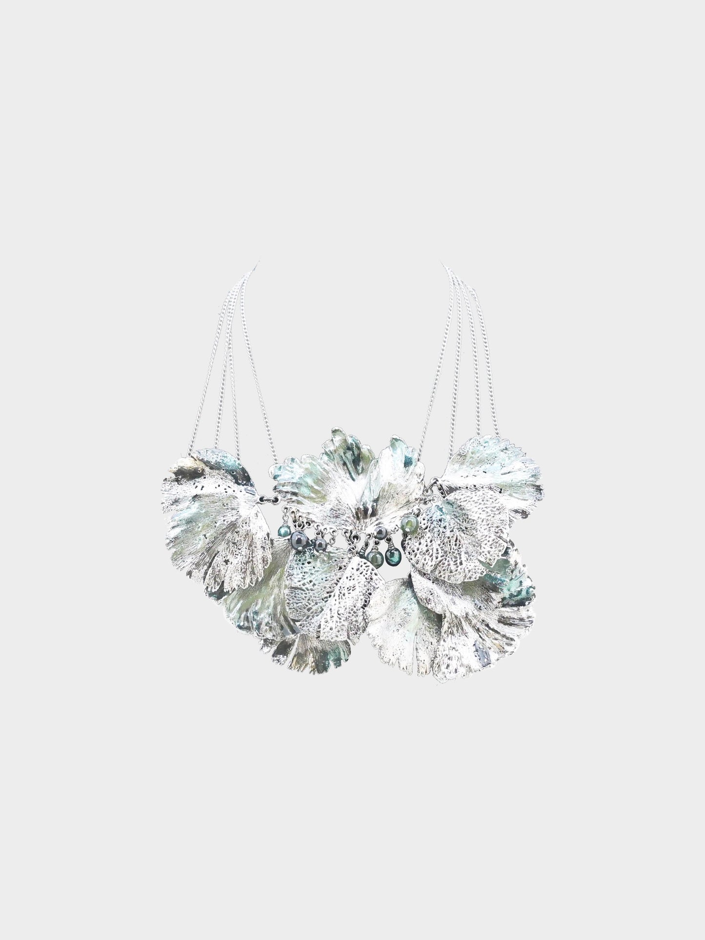 Chanel by Karl Lagerfeld SS 2011 Prototype Metal Foliage Multi-strand Necklace