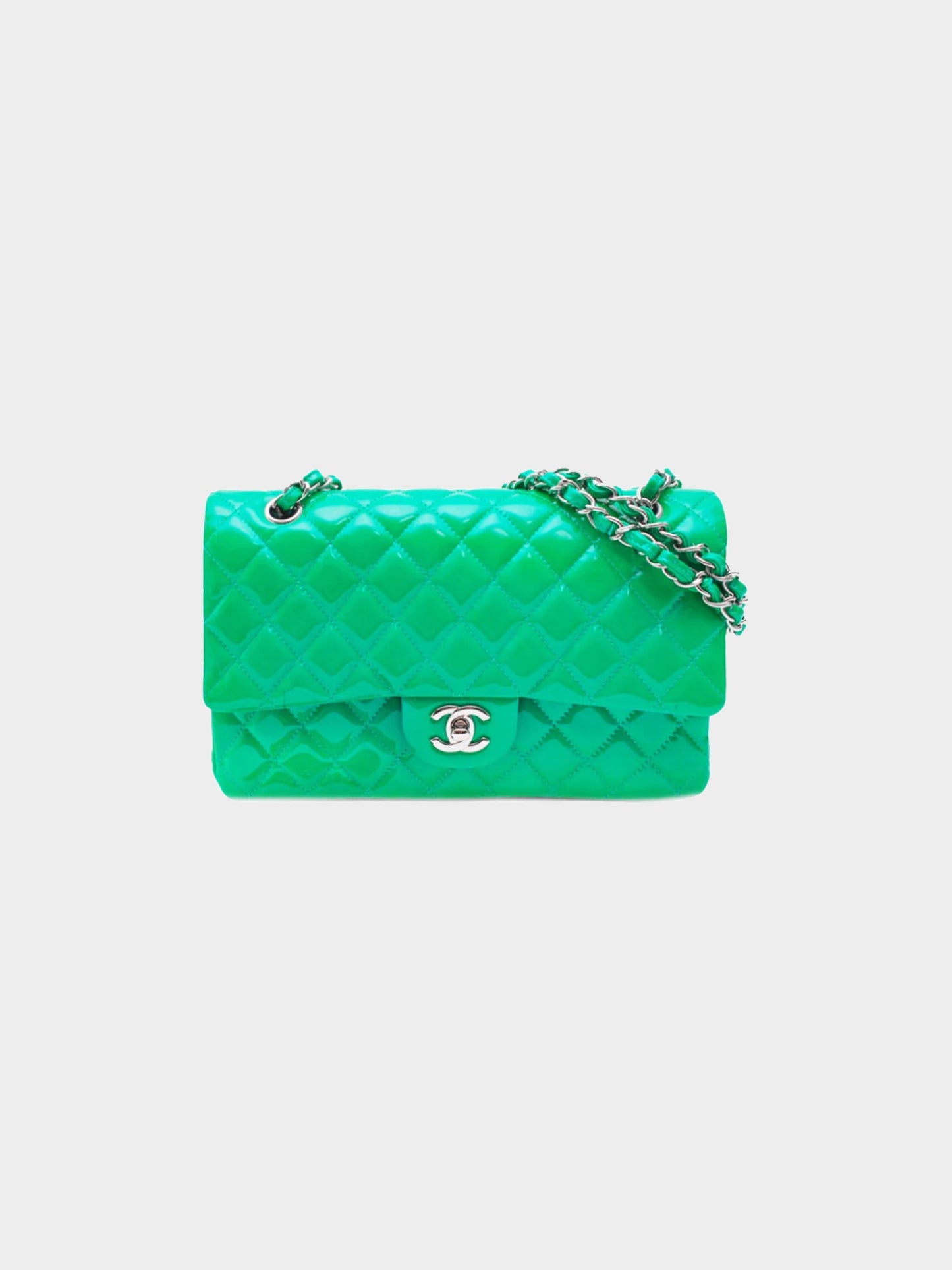 Chanel 2012 Patent Leather Green Flap Bag