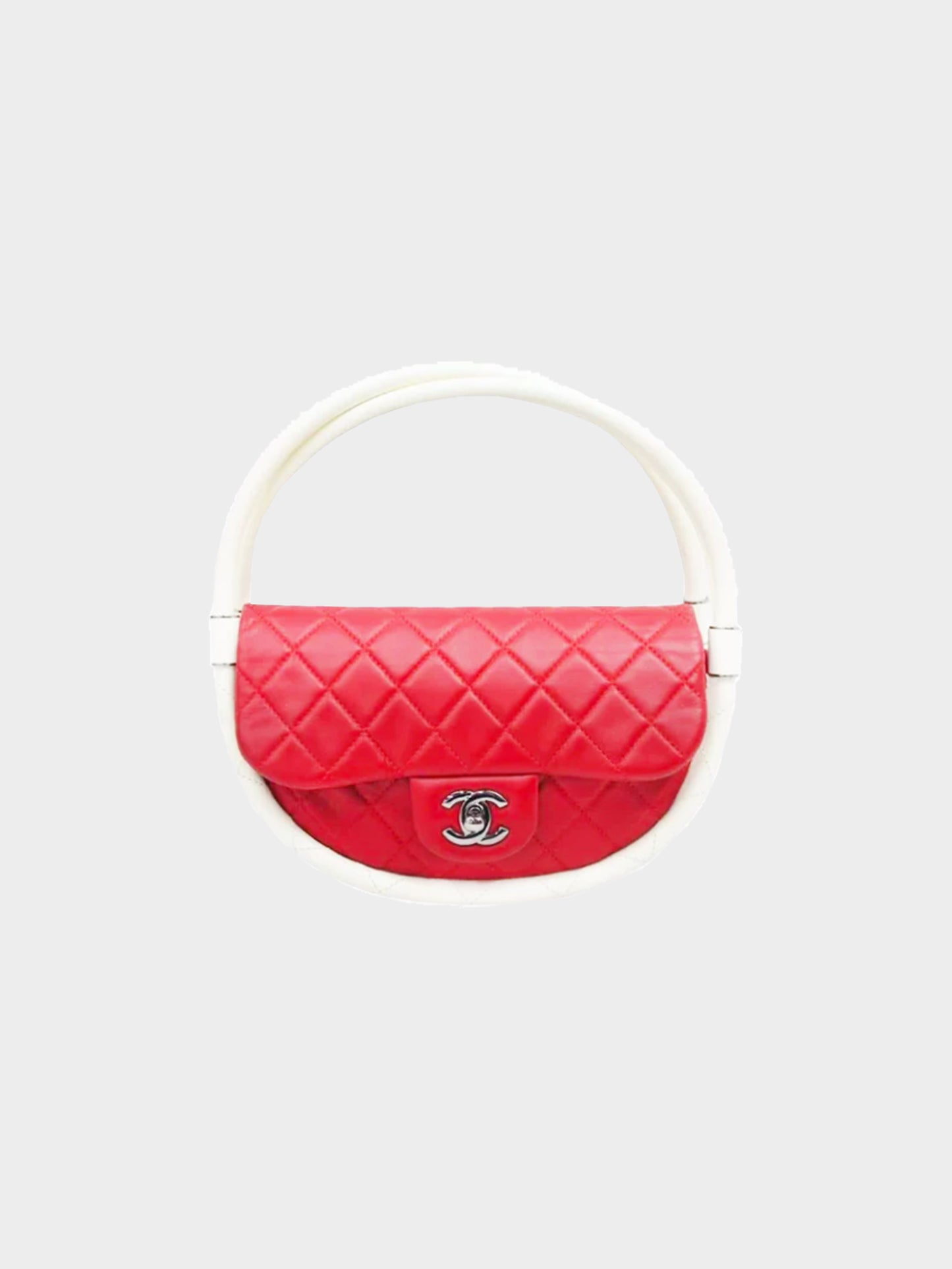 Chanel 2013 Runway Red and White Hula Bag