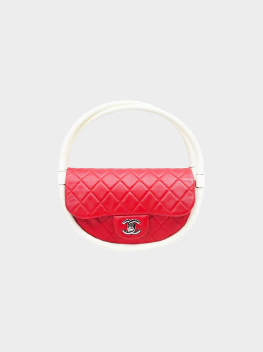 Chanel 2013 Runway Red and White Hula Bag