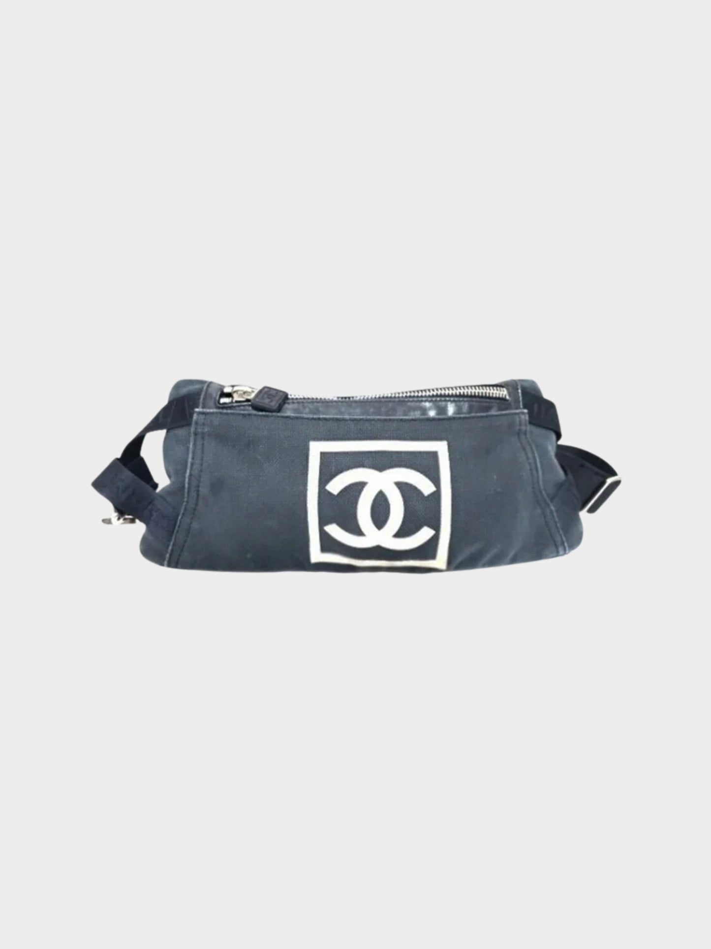 Chanel 2000s Denim Sports Belt Waist Bag