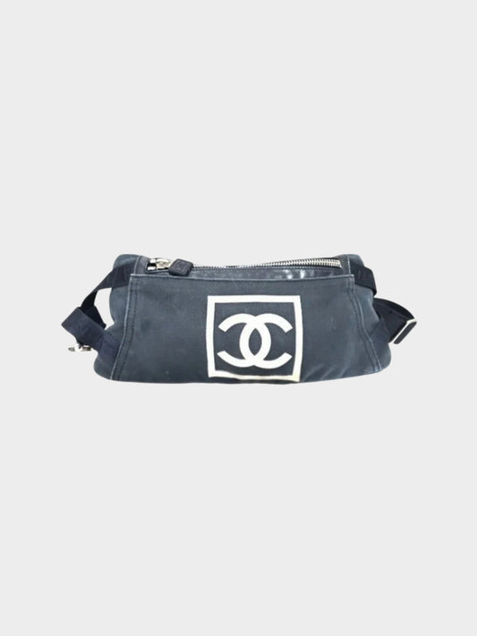 Chanel 2000s Denim Sports Belt Waist Bag