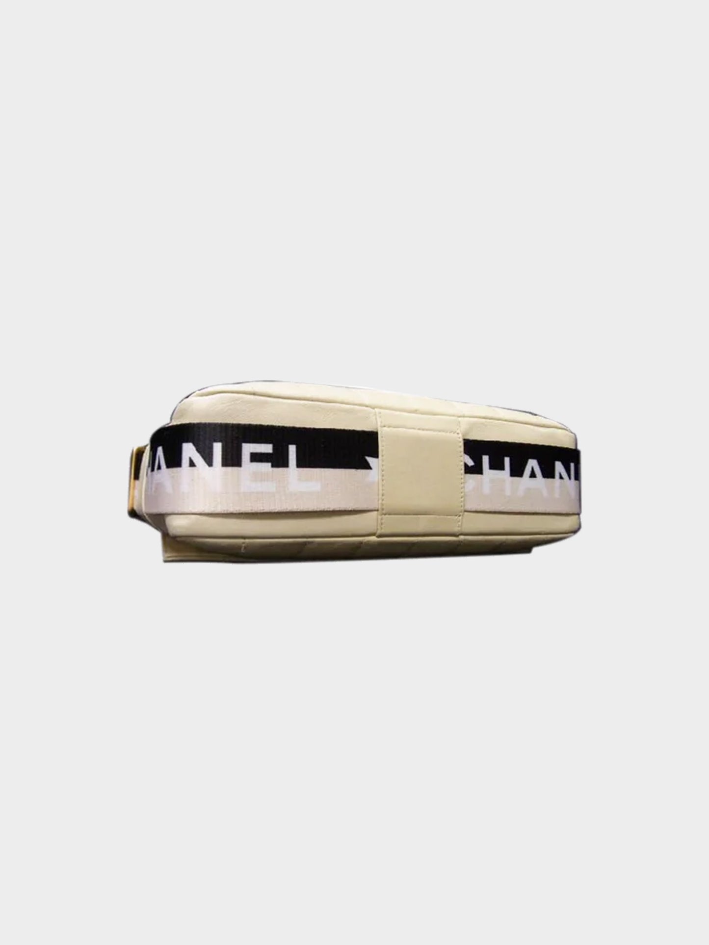 Chanel 2000s Rare Ivory Leather East West Flap Bag