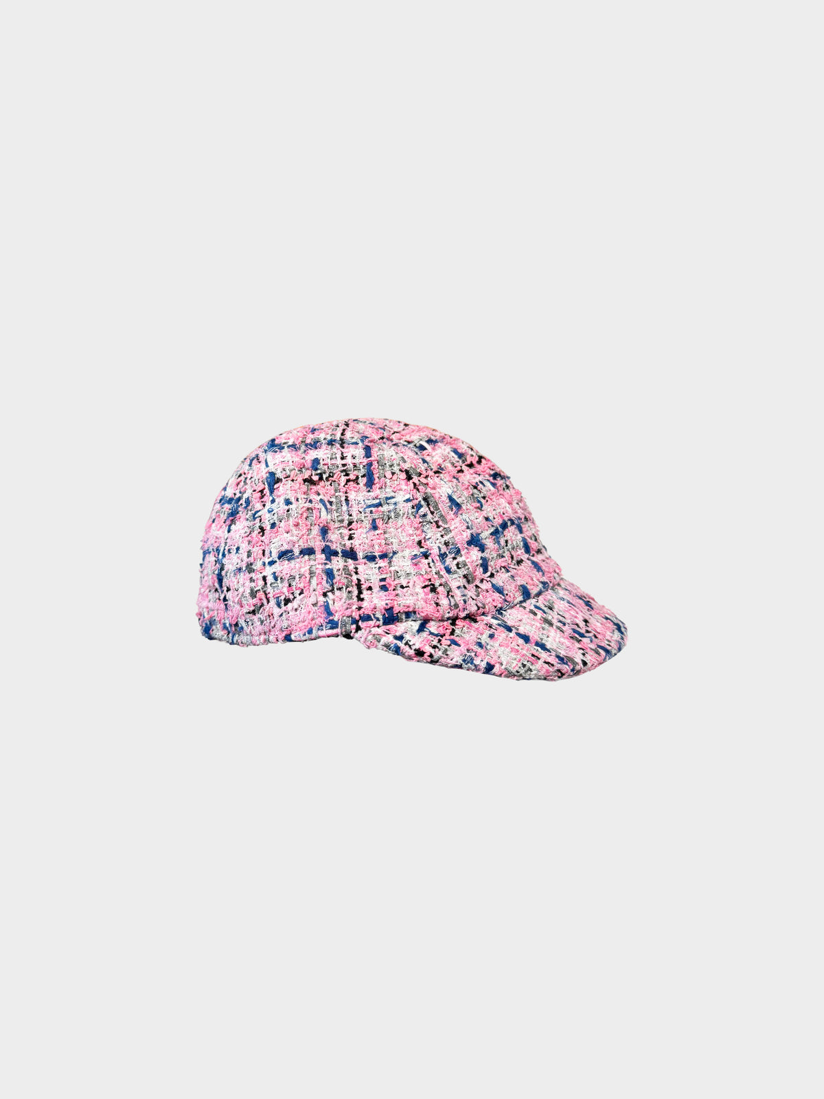 Chanel 2010s Pink Cotton Tweed Newsboy Hat