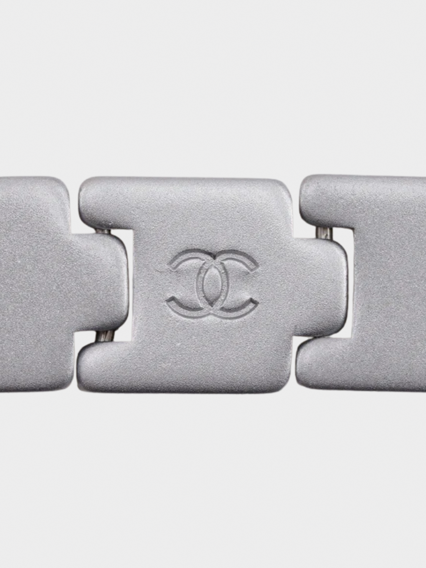 Chanel 1999 Silver CC Logo Linked Bracelet