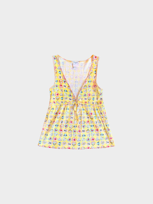 Chanel SS 2006 Yellow Hearts Motif Tank Top