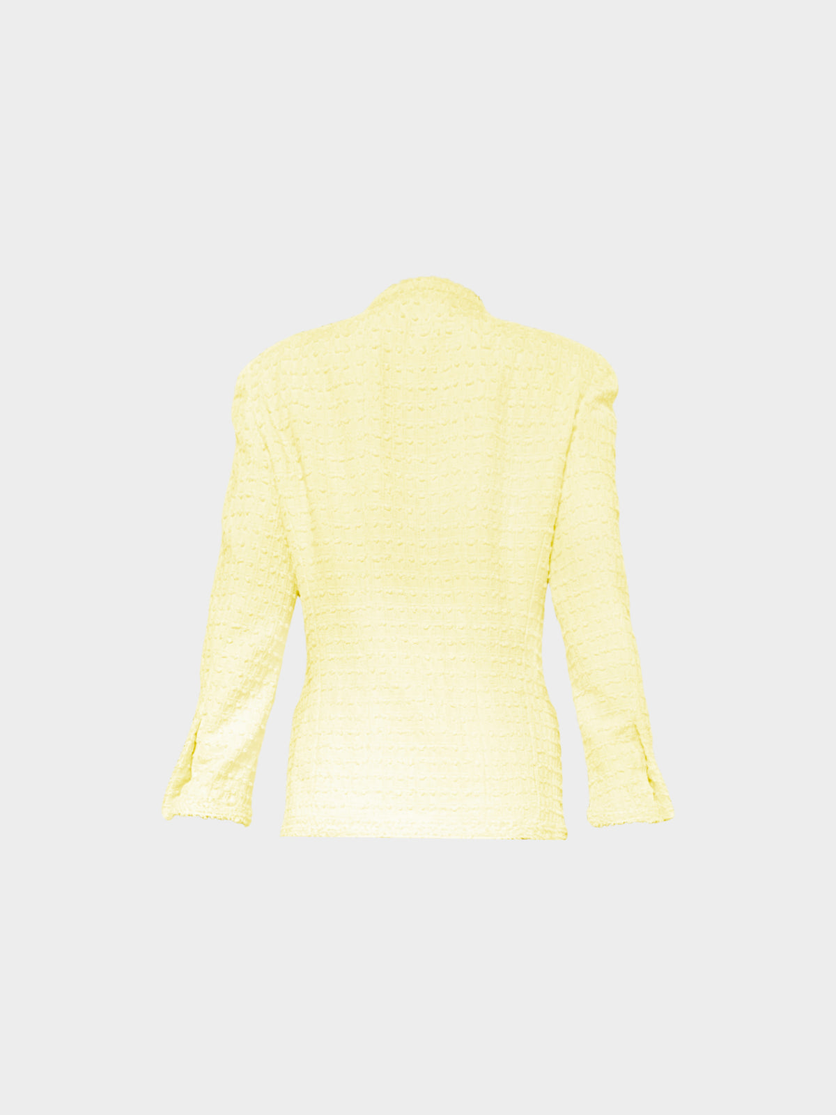 Chanel 1990s Rare Yellow Wool Tweed Cardigan