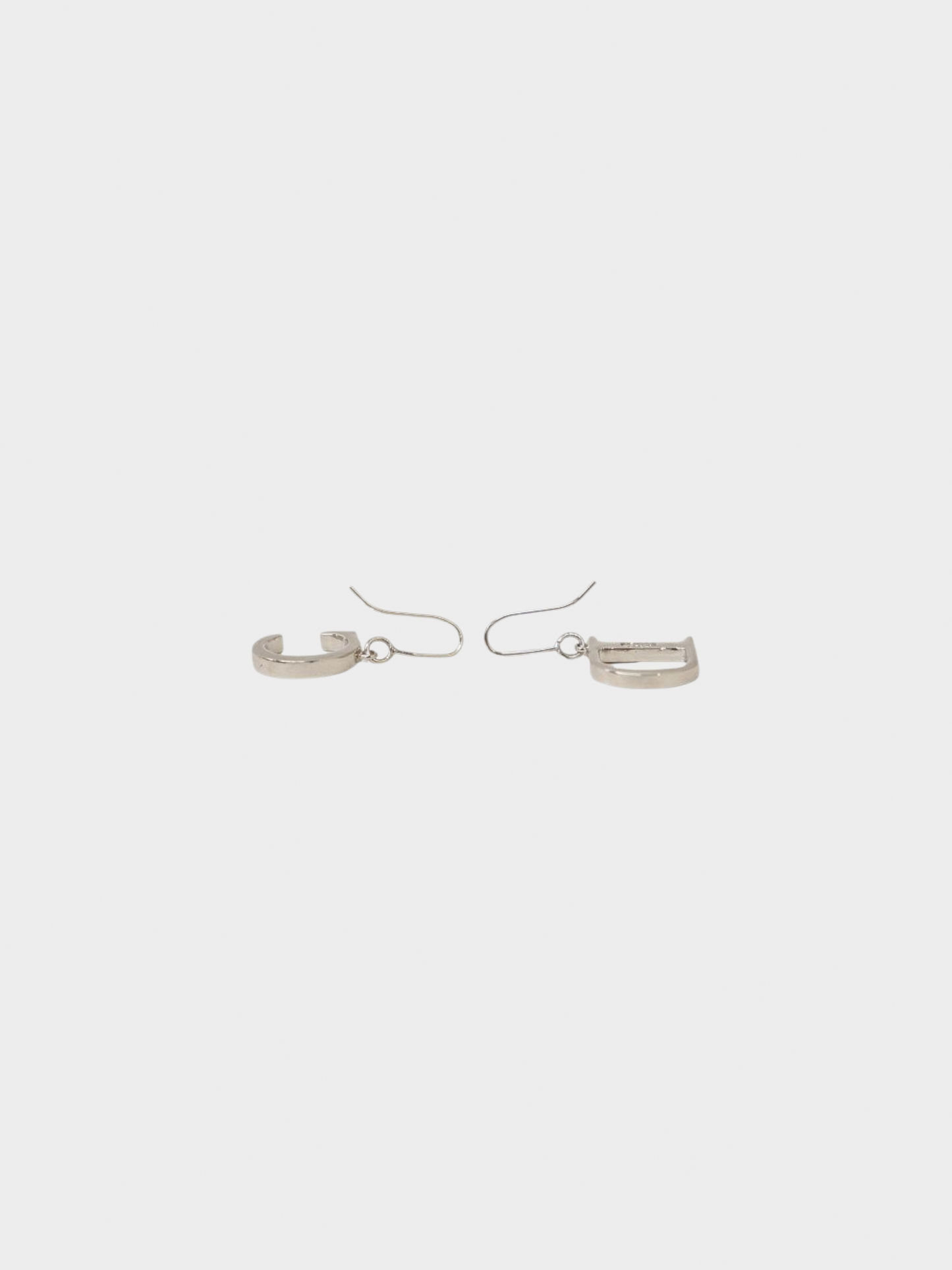 Christian Dior 2000s Silver CD Logo Rhinestone Earrings