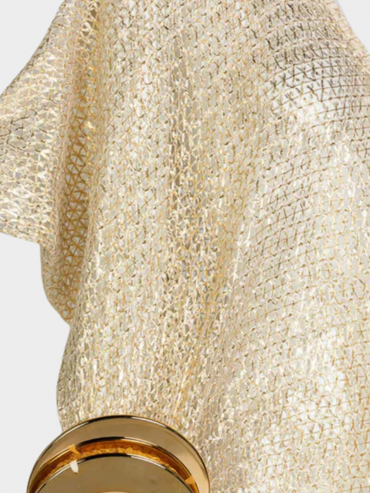 Comme Des Garçons by Junya Watanabe SS 2016 Cream Open Knit Gold Bracelet Top