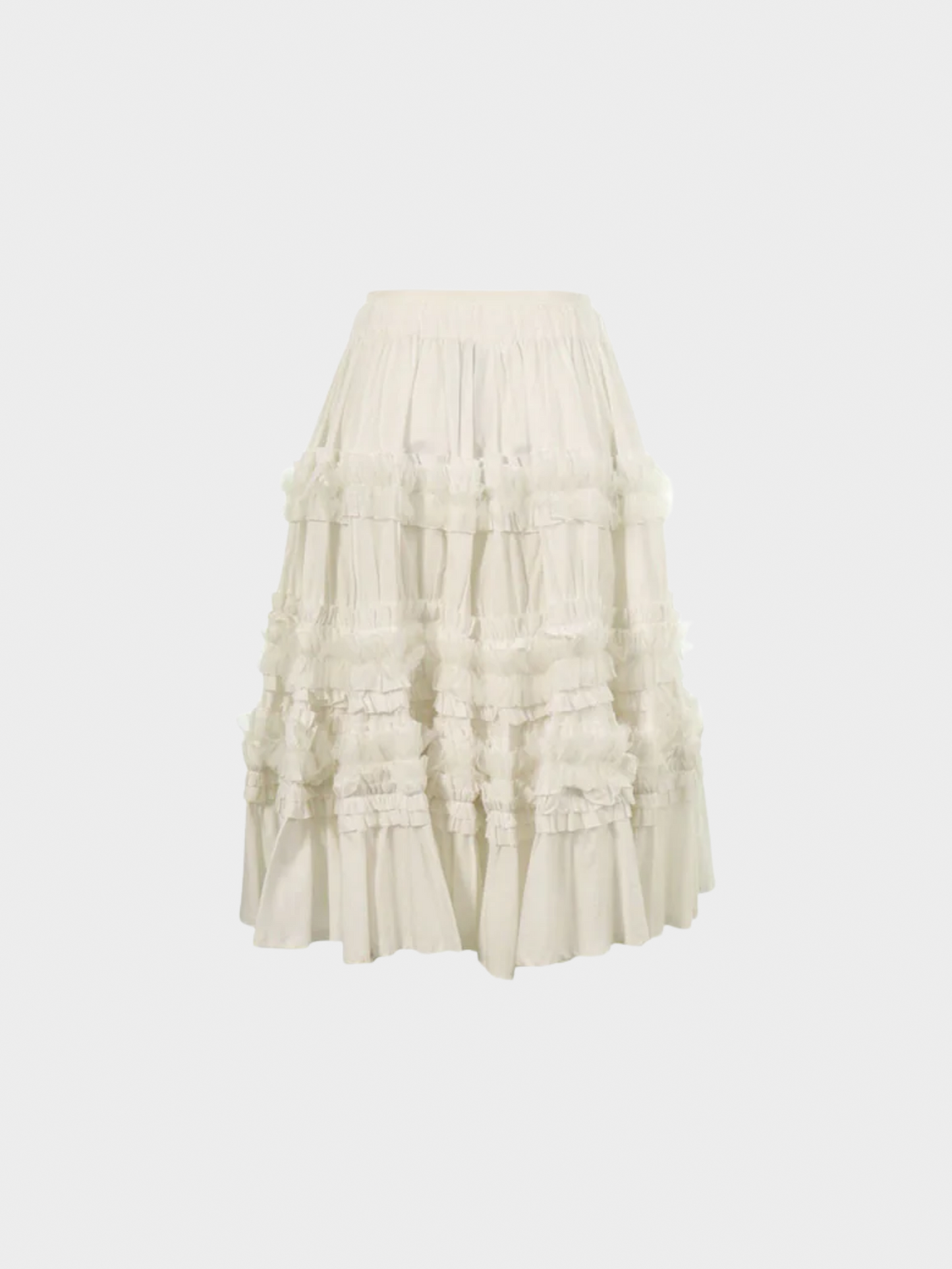 Comme des Garçons AW 2018 Cream Tiered Ruffle Skirt