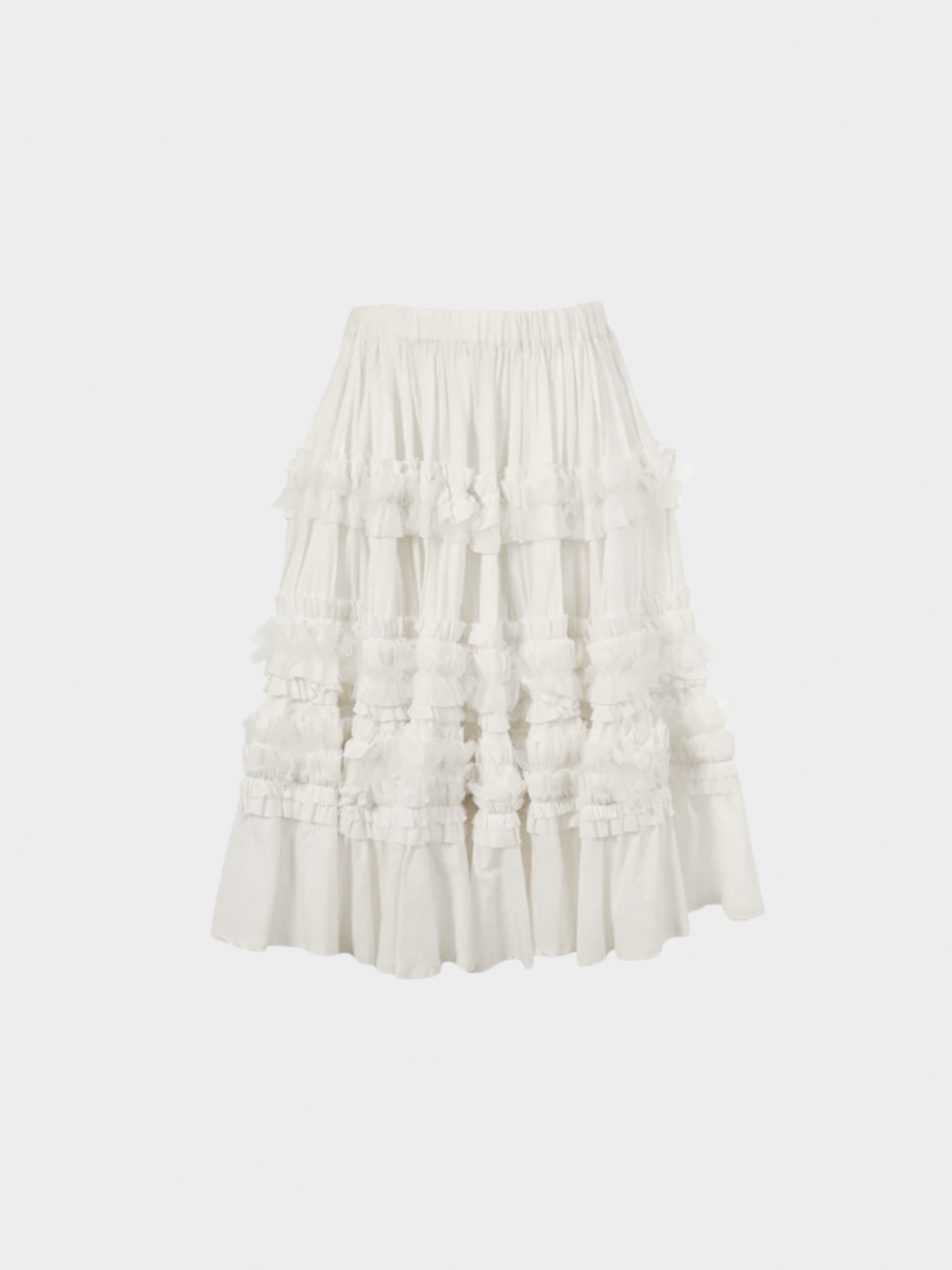 Comme des Garçons AW 2018 Cream Tiered Ruffle Skirt