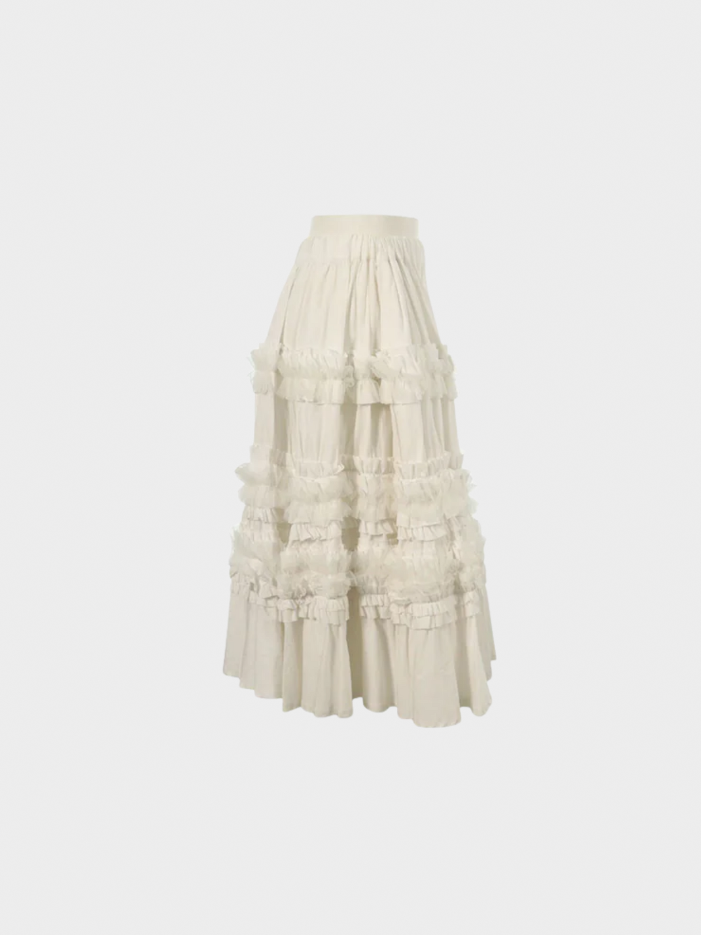 Comme des Garçons AW 2018 Cream Tiered Ruffle Skirt