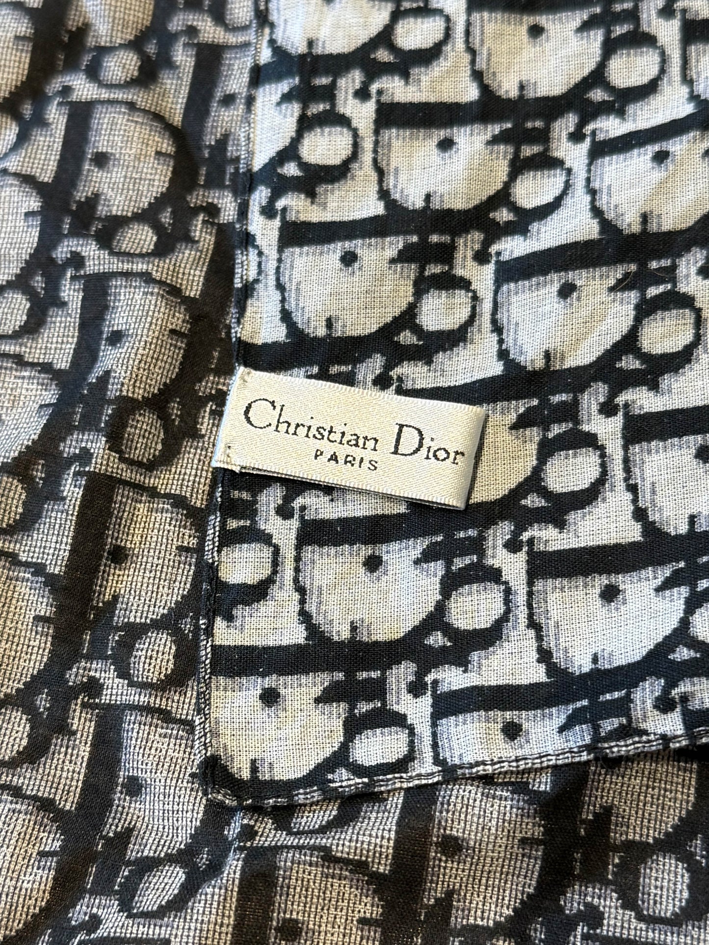 Christian Dior 2000s Navy and White Monogram Scarf