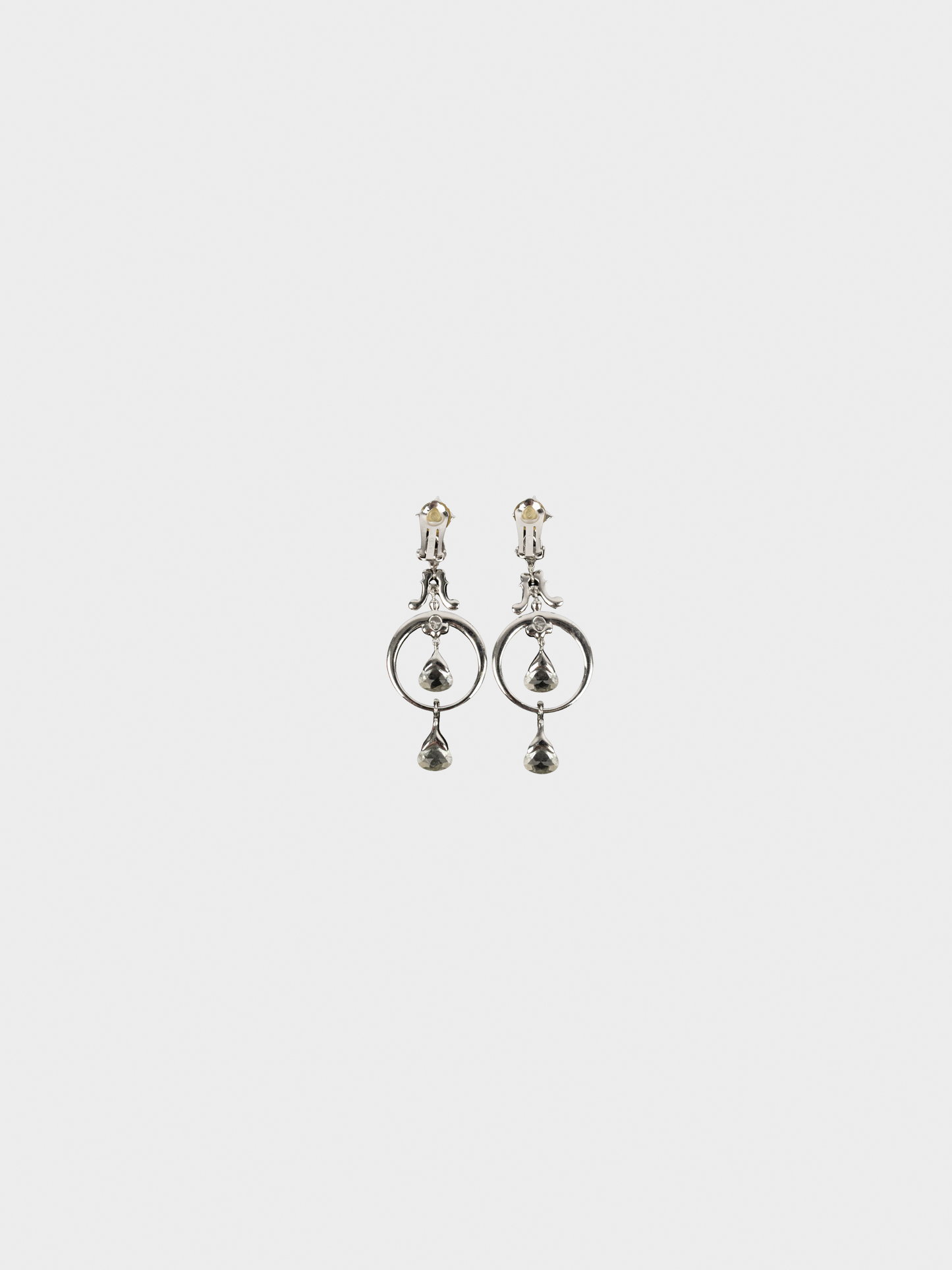 Christian Dior 2000s Silver Ornamented Earrings