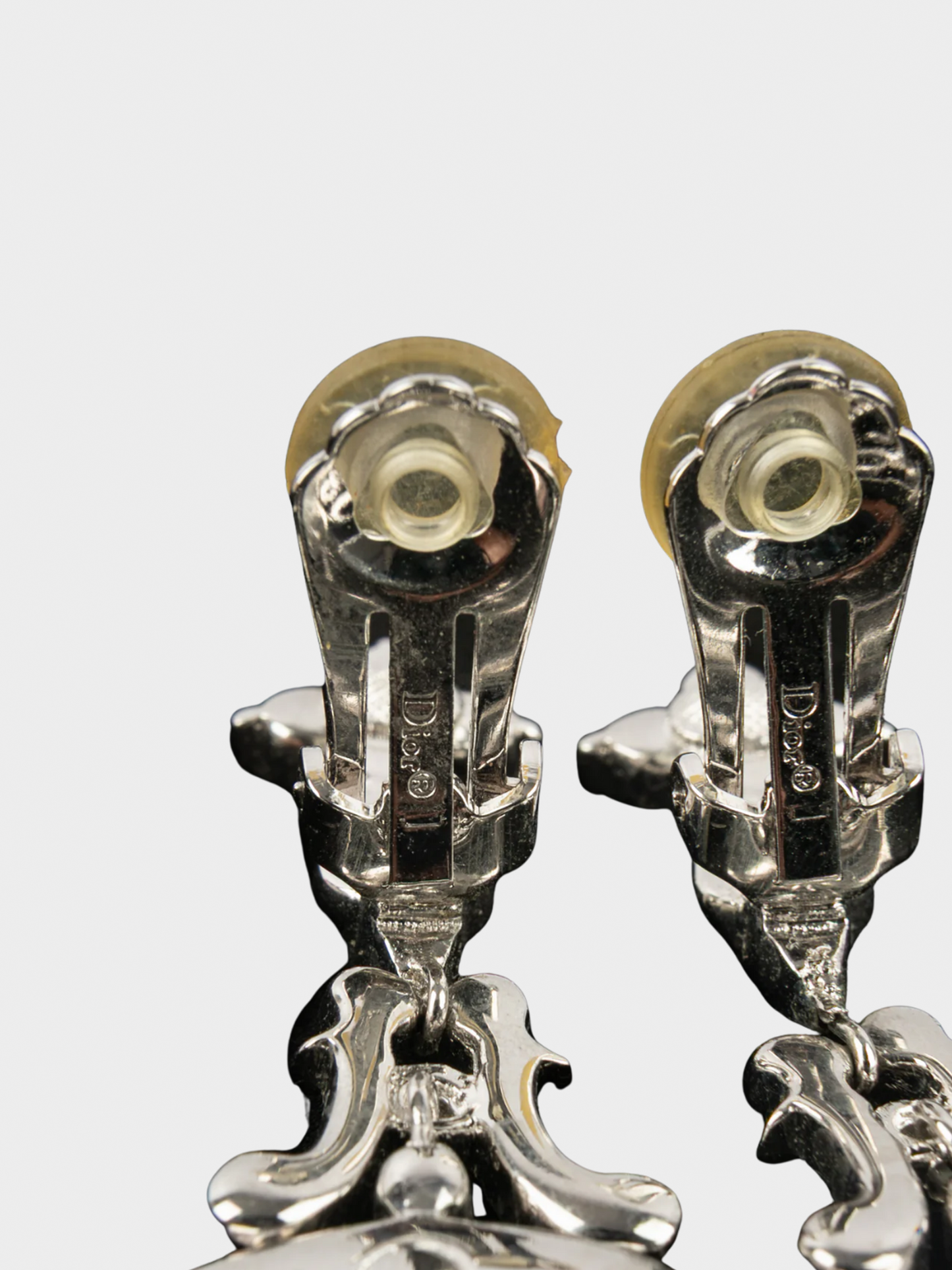 Christian Dior 2000s Silver Ornamented Earrings