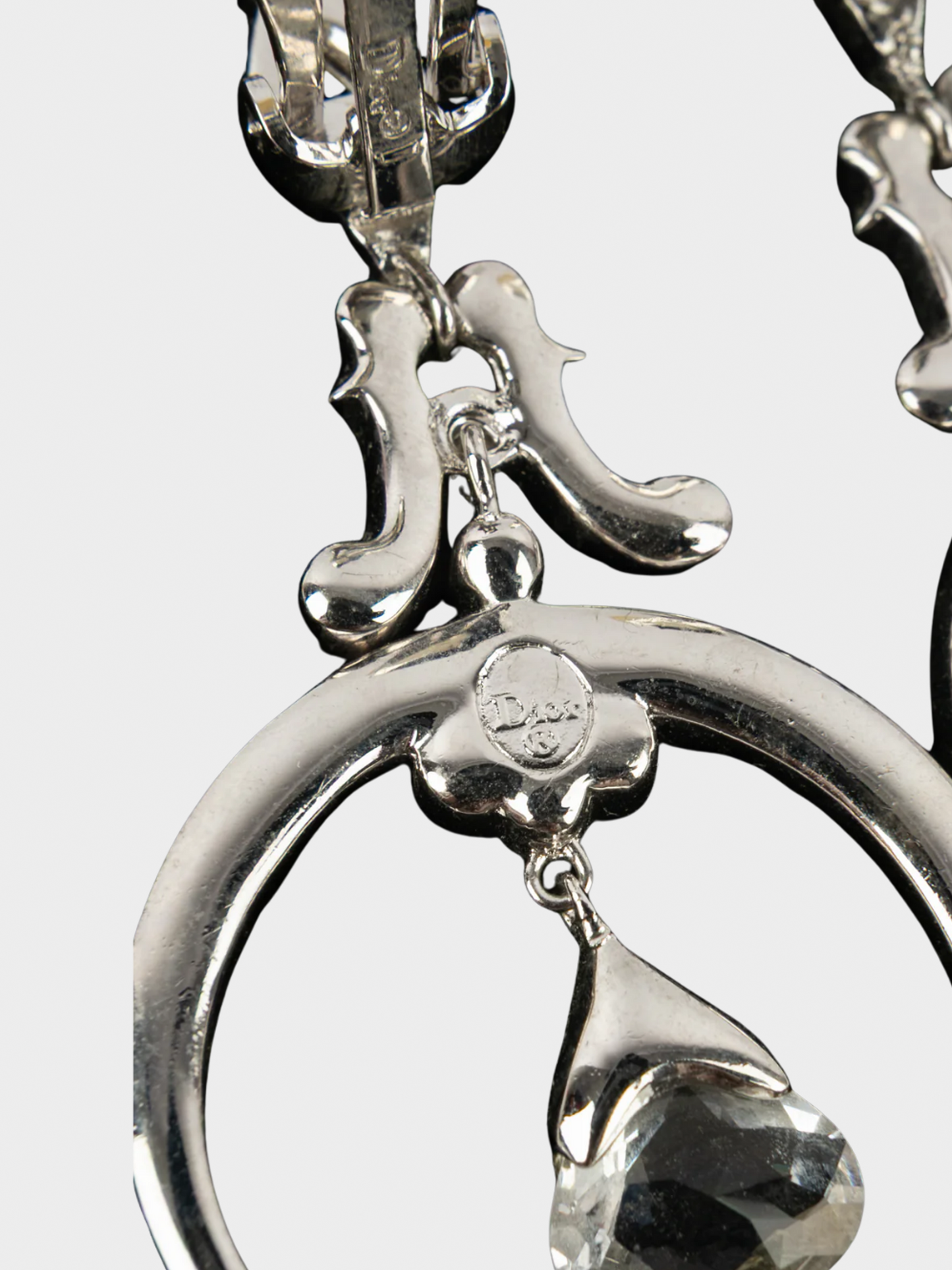 Christian Dior 2000s Silver Ornamented Earrings