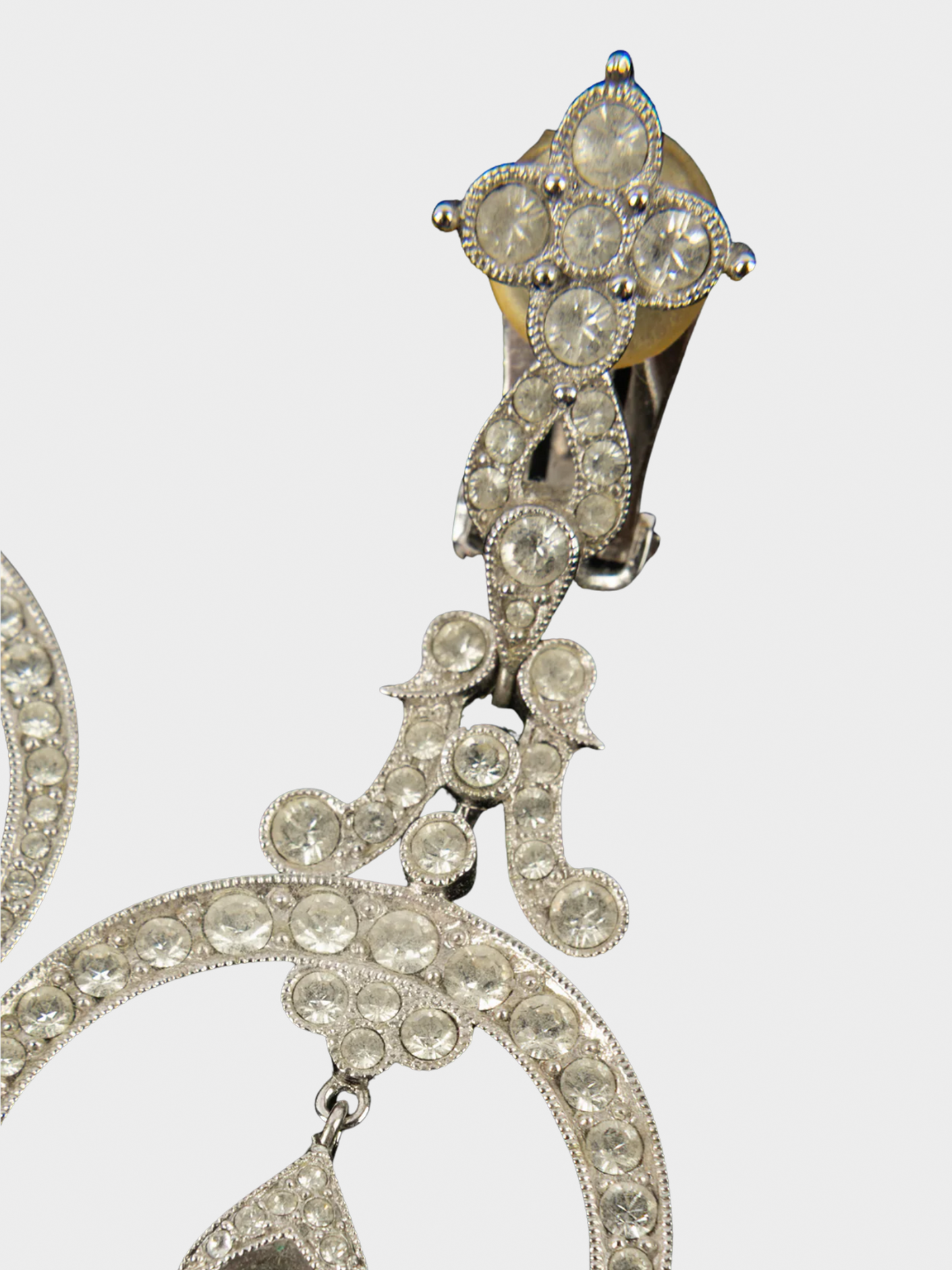 Christian Dior 2000s Silver Ornamented Earrings