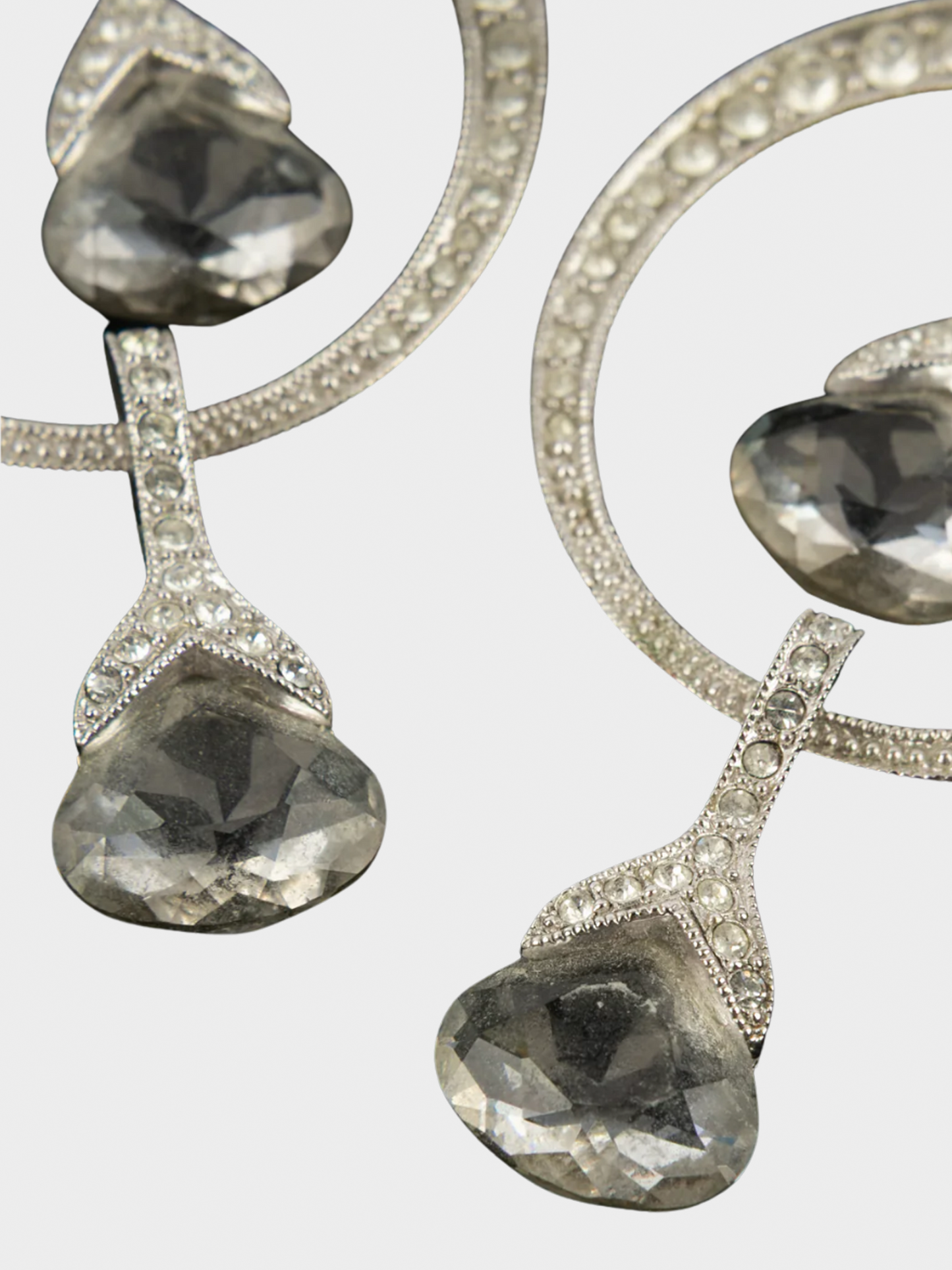 Christian Dior 2000s Silver Ornamented Earrings