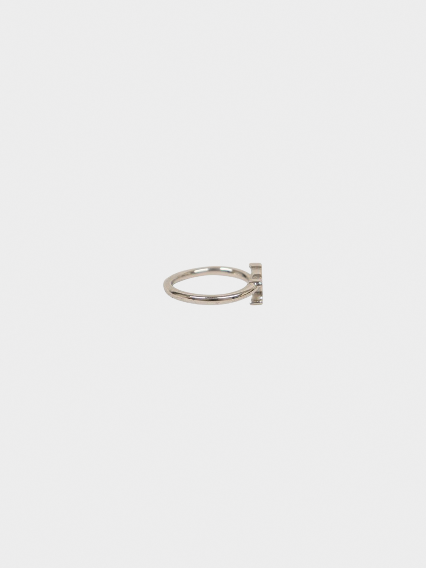 Celine 2010s Silver Triomphe Asymmetric Ring