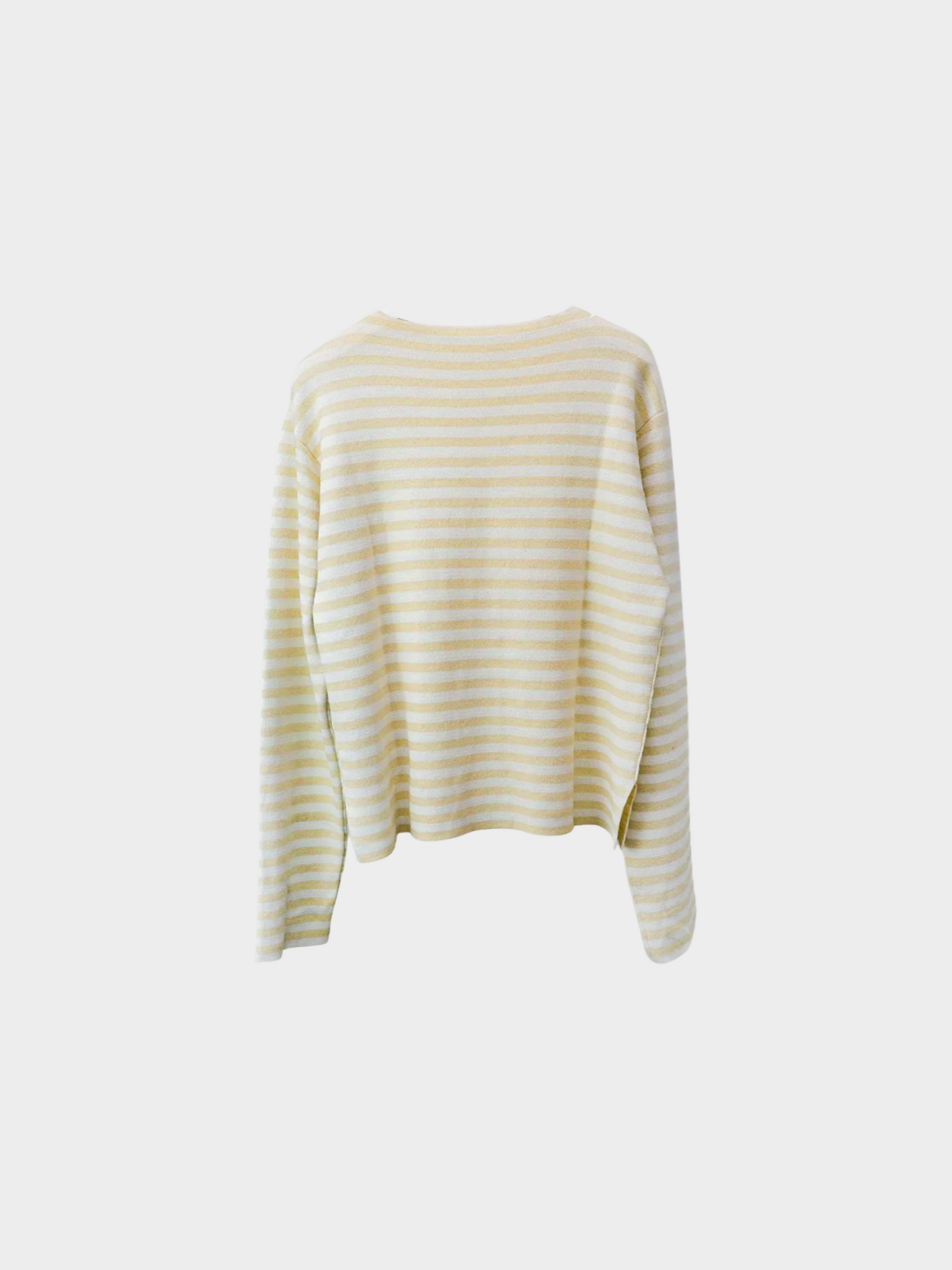 Celine Resort 2017 Beige & White Breton Striped Cutout Sweater