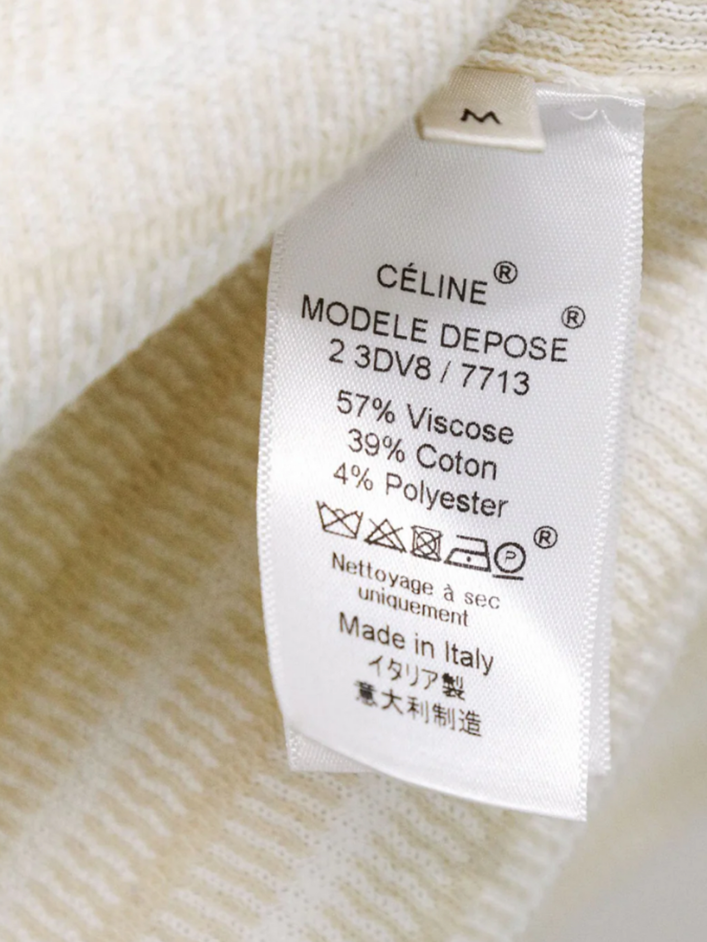 Celine Resort 2017 Beige & White Breton Striped Cutout Sweater