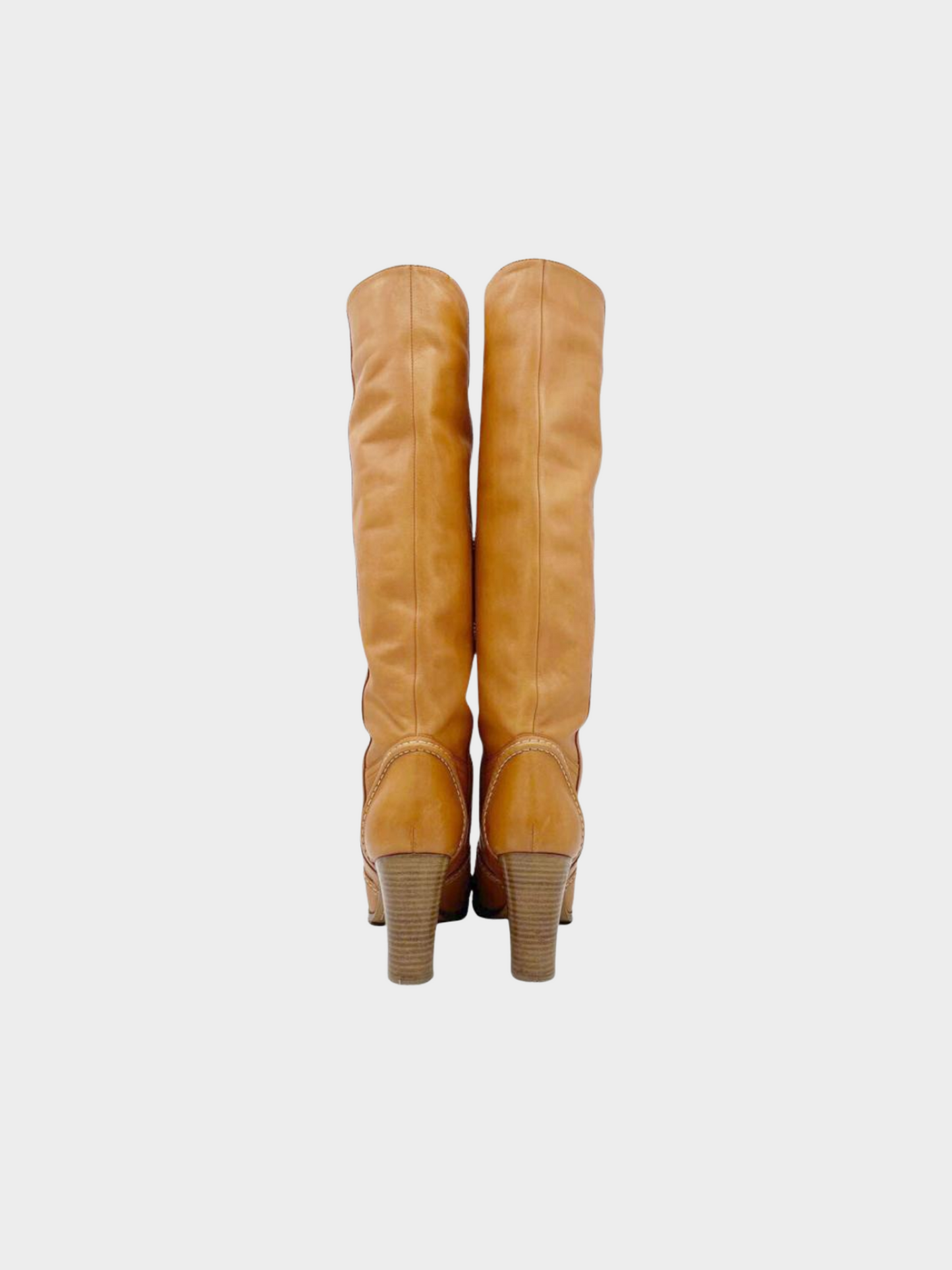 Celine 2000s Light Brown Leather Tall Boots