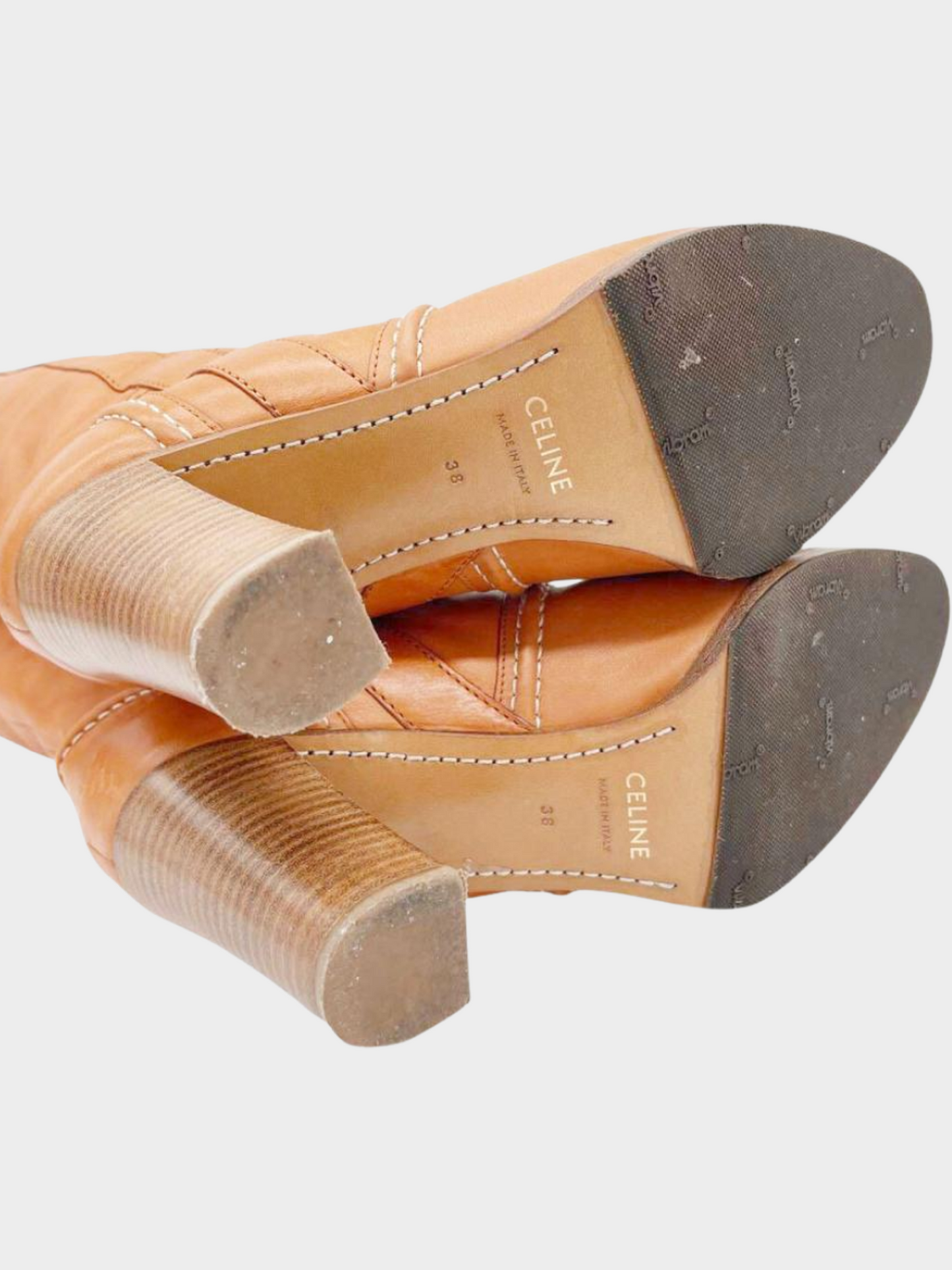 Celine 2000s Light Brown Leather Tall Boots