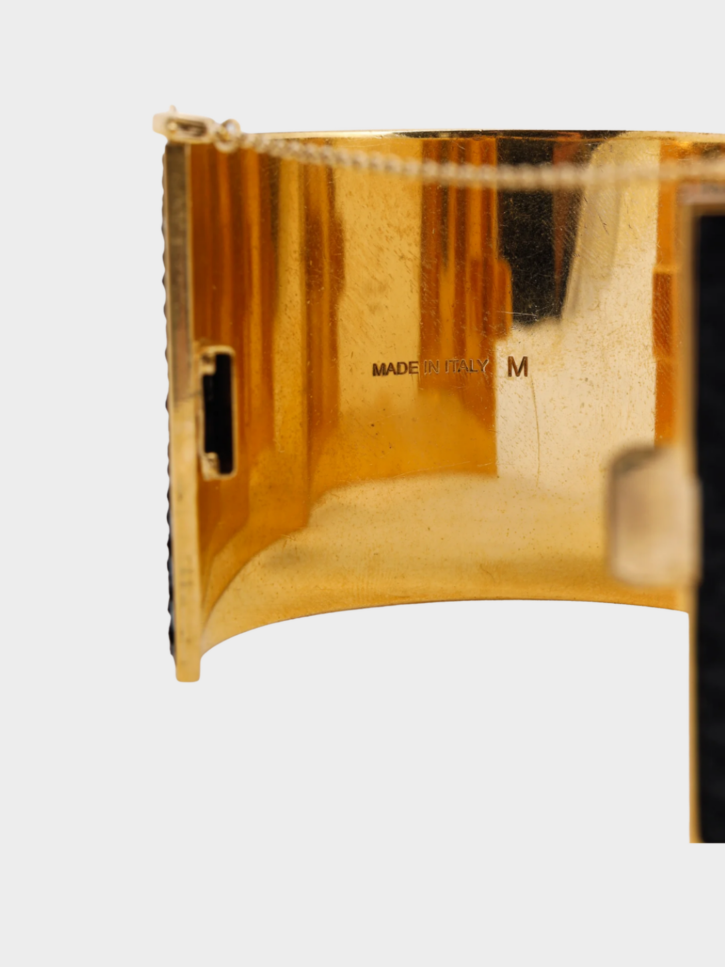 Celine 2000s Black Snakeskin Wide Cuff