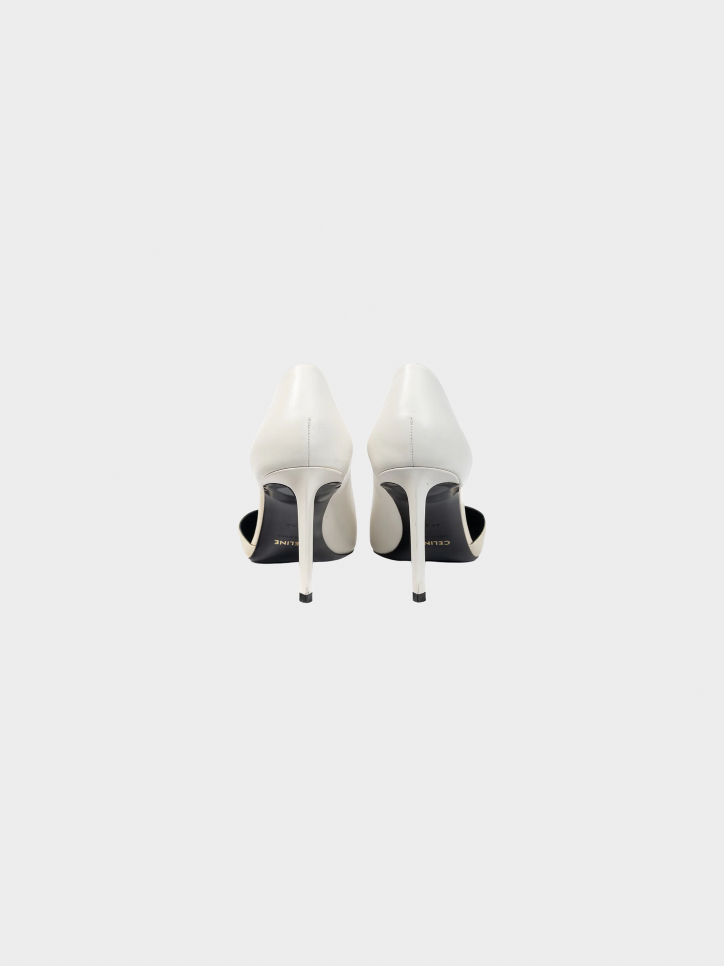 Celine 2010s Ivory and Beige Two-Tone Pointed-Toe D'Orsay Pumps
