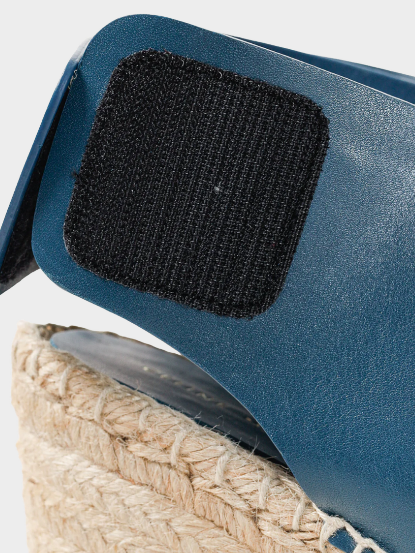 Celine 2010s Blue Leather Wedge Espadrilles