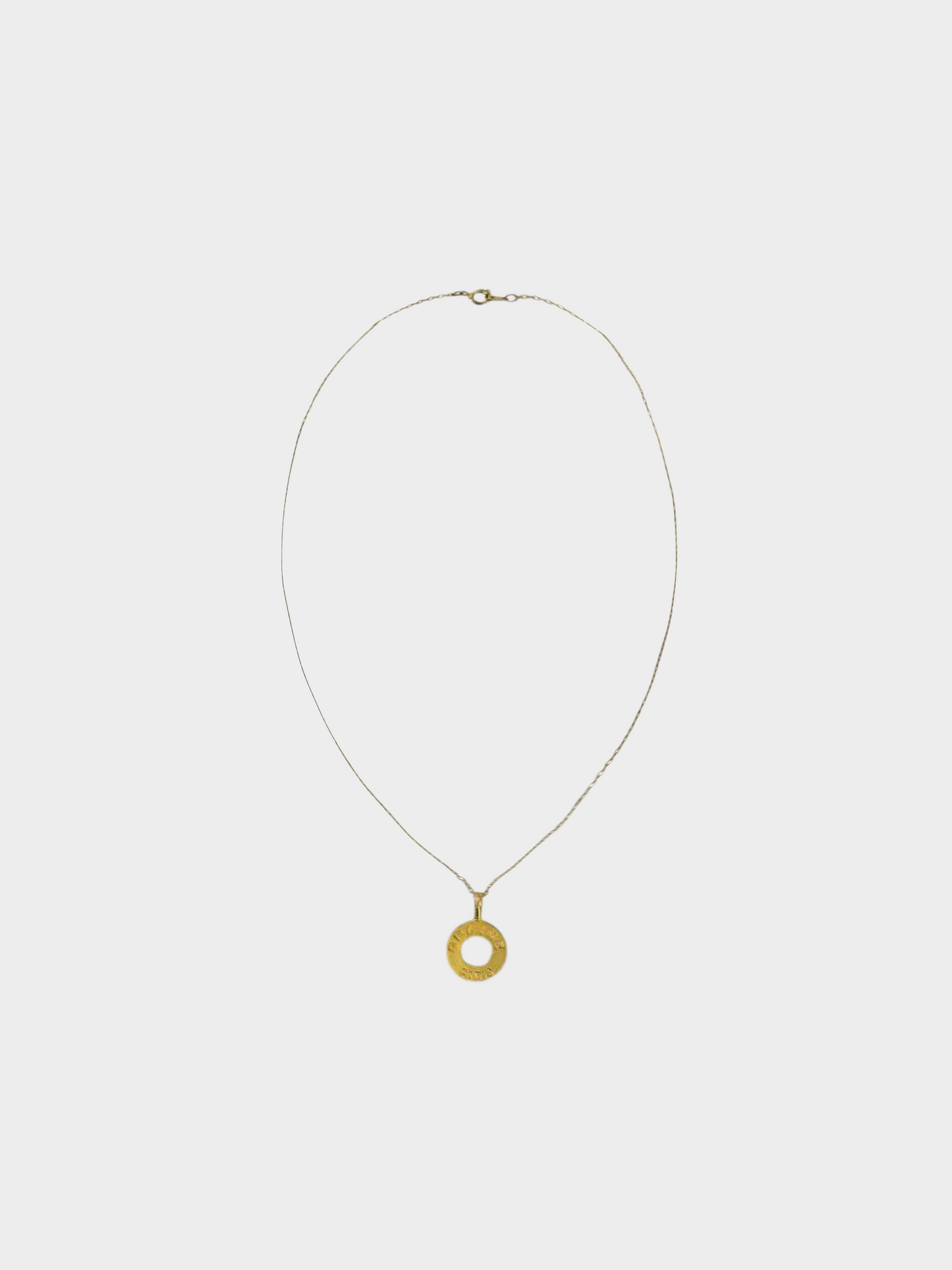Celine 1990s Gold Circle Logo Necklace