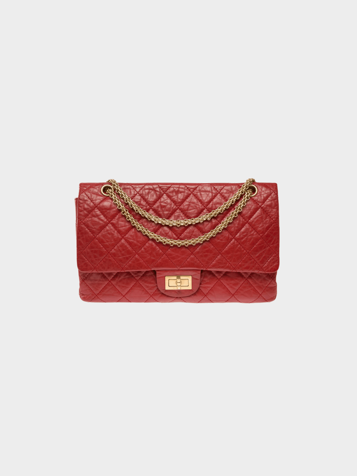 Chanel 2011 Red Lambskin Large 2.55 Bag