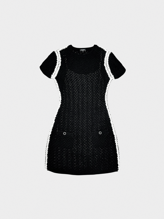 Chanel Cruise 2022 Black Knitted Mini Dress