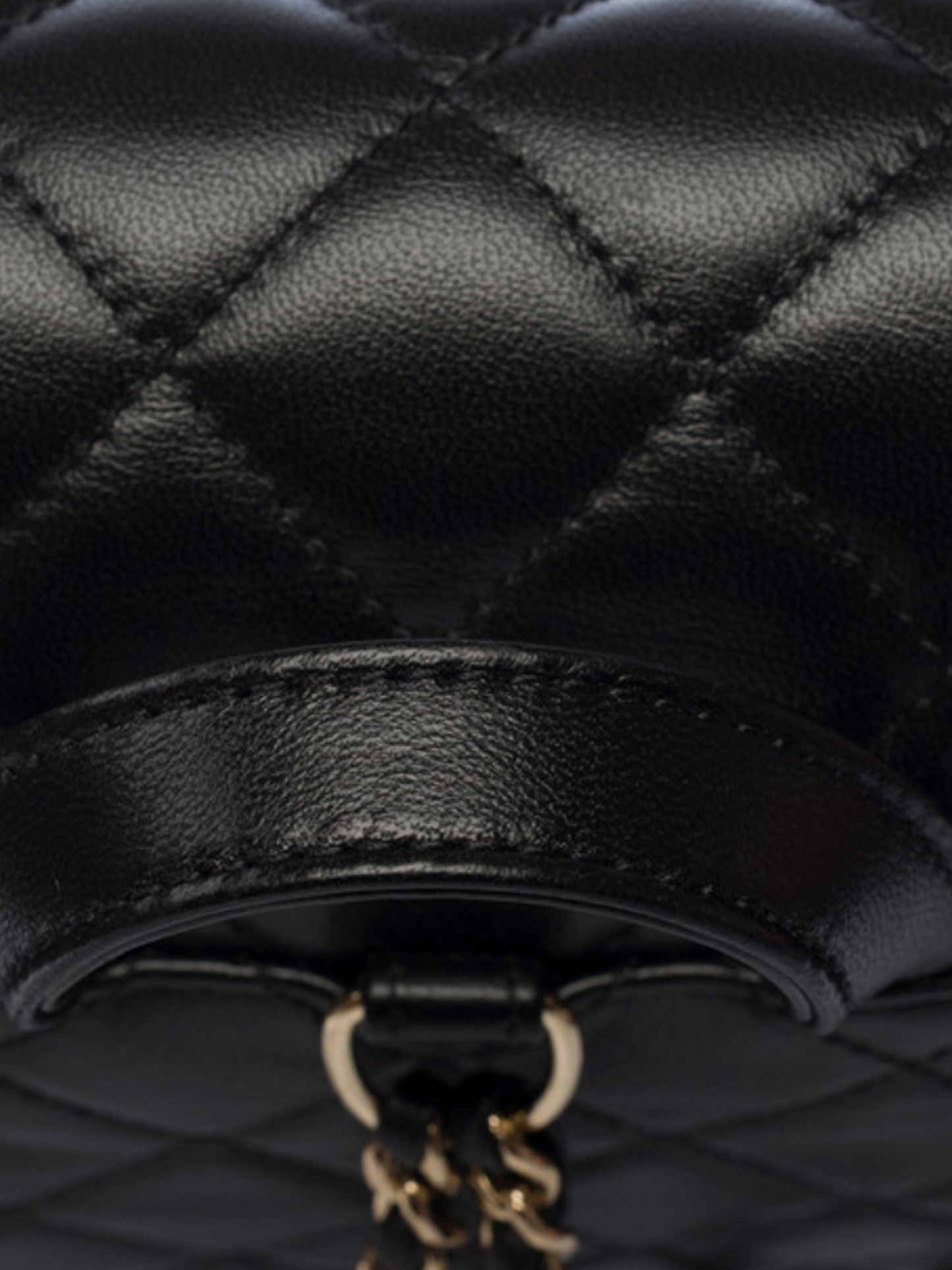 Chanel SS 2025 Black Leather Mesh Backpack