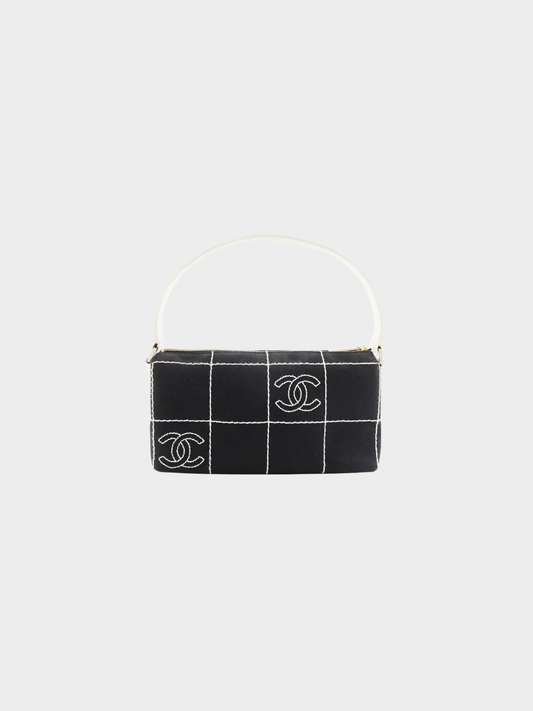 Chanel 2003-2004 Black Chocolate Bar Shoulder Bag