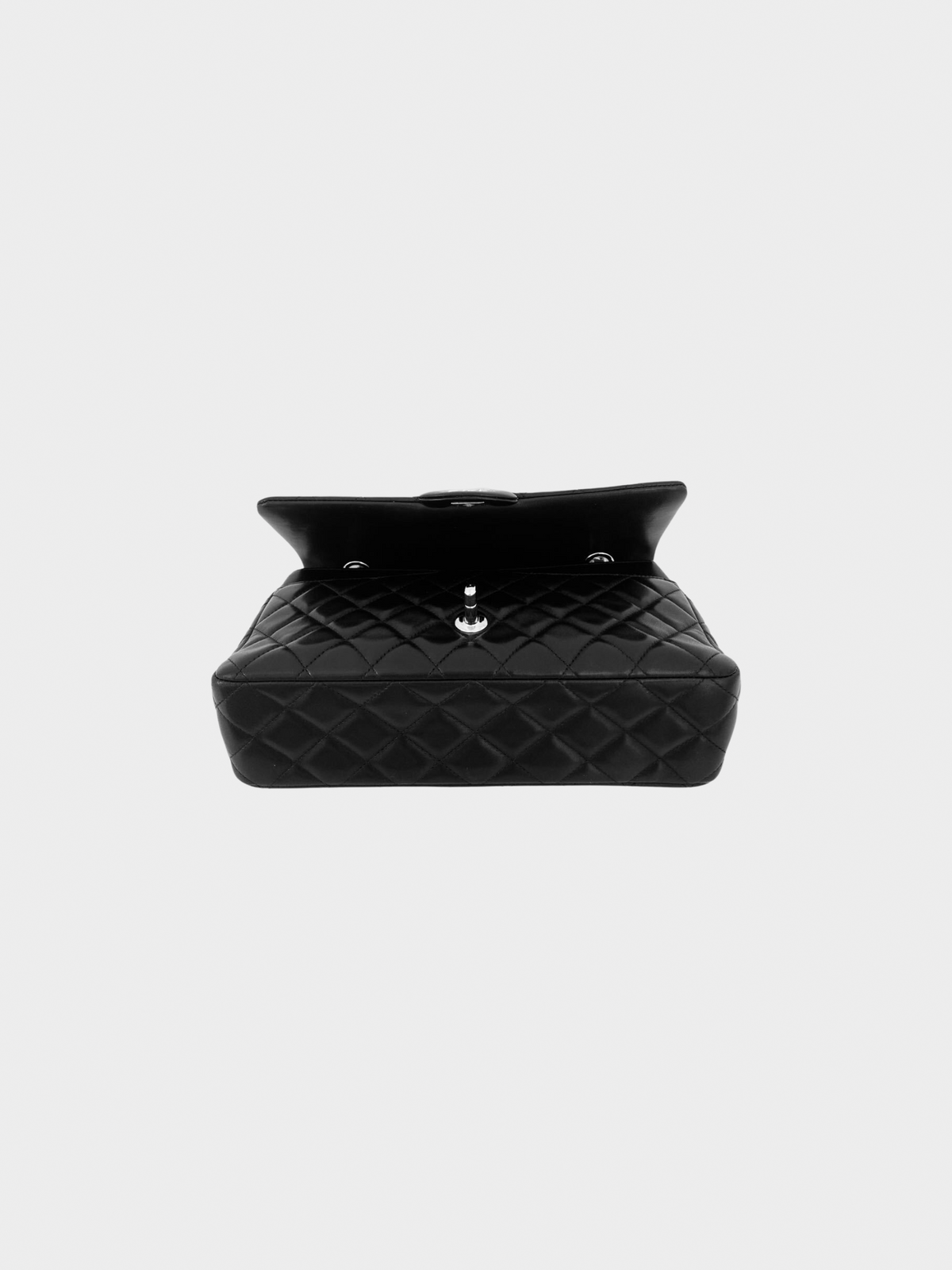 Chanel 2010s Black Quilted Lambskin Valentine Crystal Charms Medium Single Flap Bag