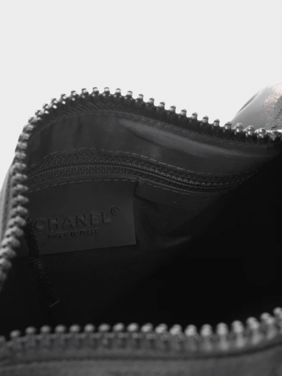 Chanel 2000s Sports Line Black Rubber Logo-Print Mini Duffle