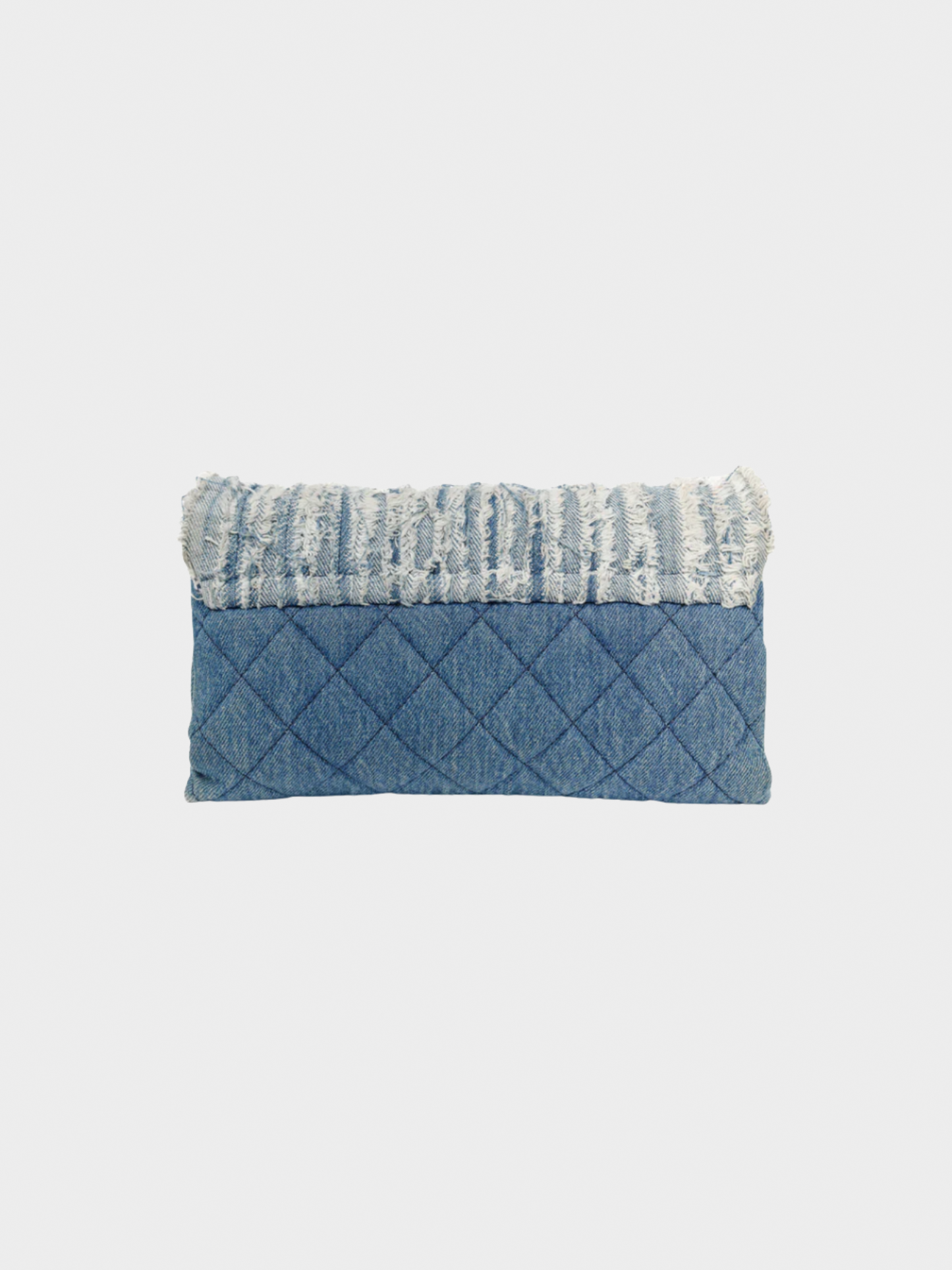 Chanel Printemps 2015 Blue Denim Fringe CC Medium Flap Bag