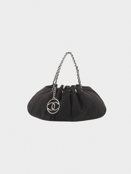 Chanel 2008-2009 Black Jersey Melrose Cabas Practical Bag