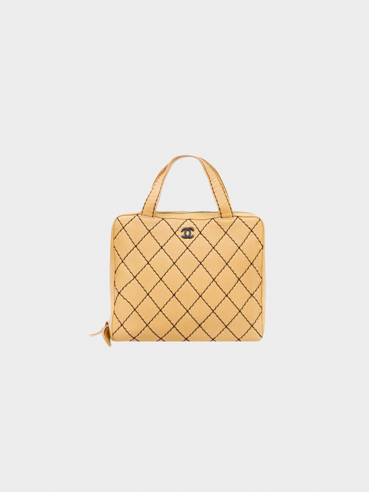 Chanel 2000s Beige Wild Stitch Handbag