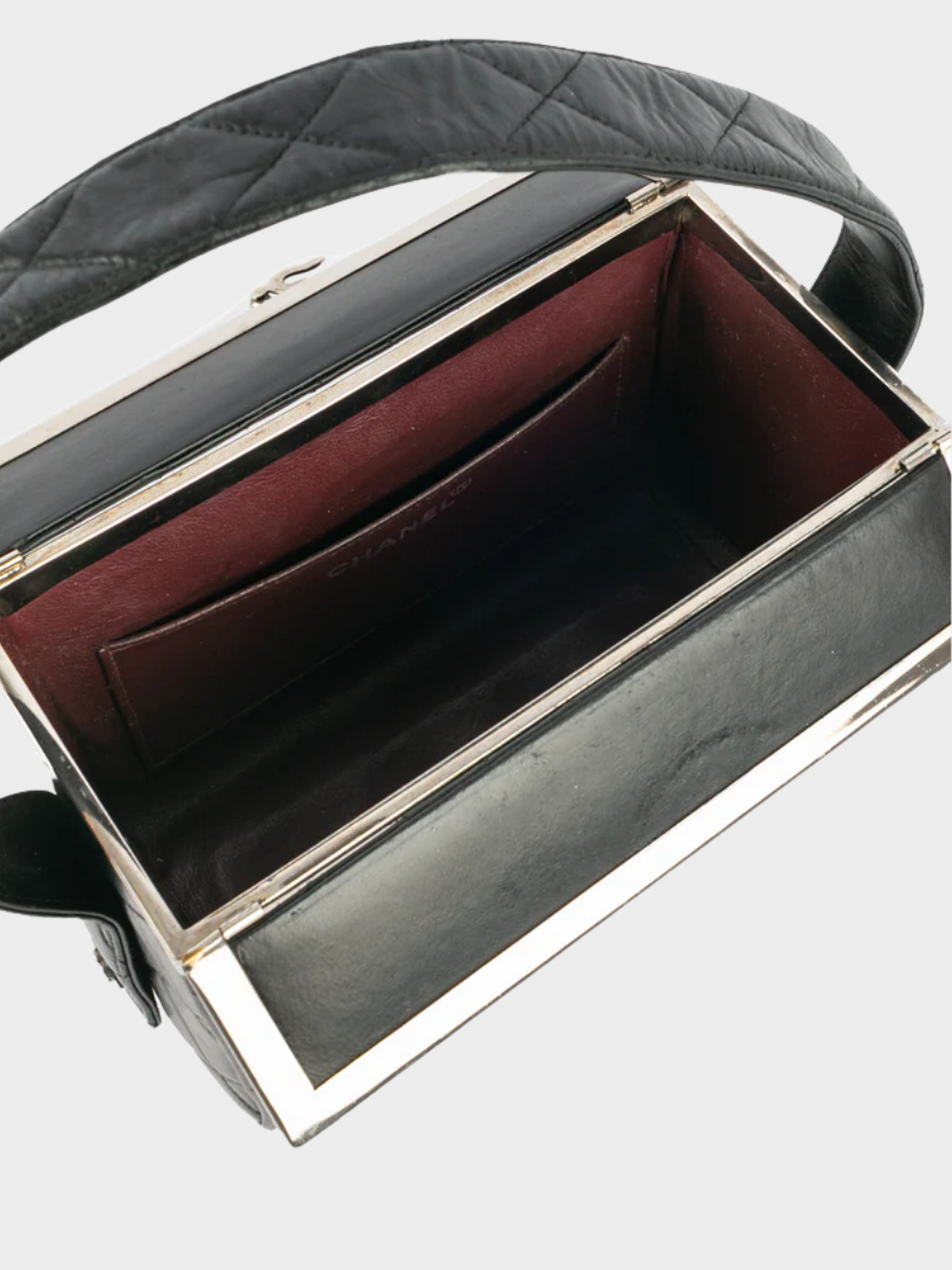 Chanel Fall 1996-1997 Black Leather Box Bag