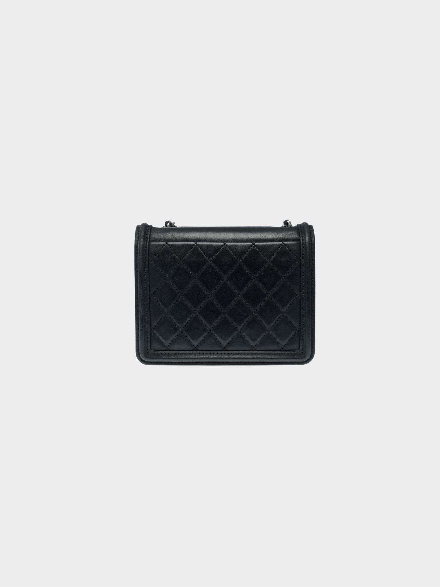Chanel Spring 2015 Black Iridescent Calfskin Leather and Plexiglas Mini Boy Brick Bag