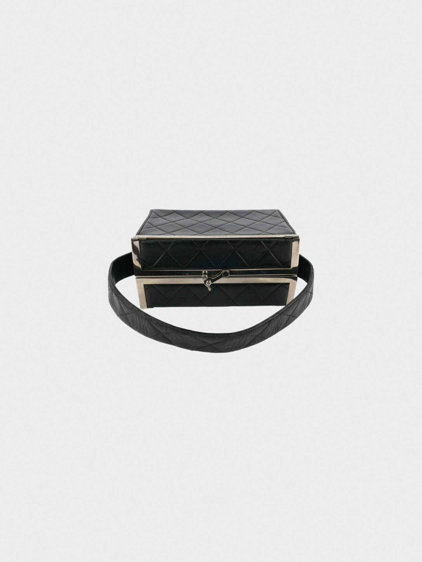 Chanel Fall 1996-1997 Black Leather Box Bag