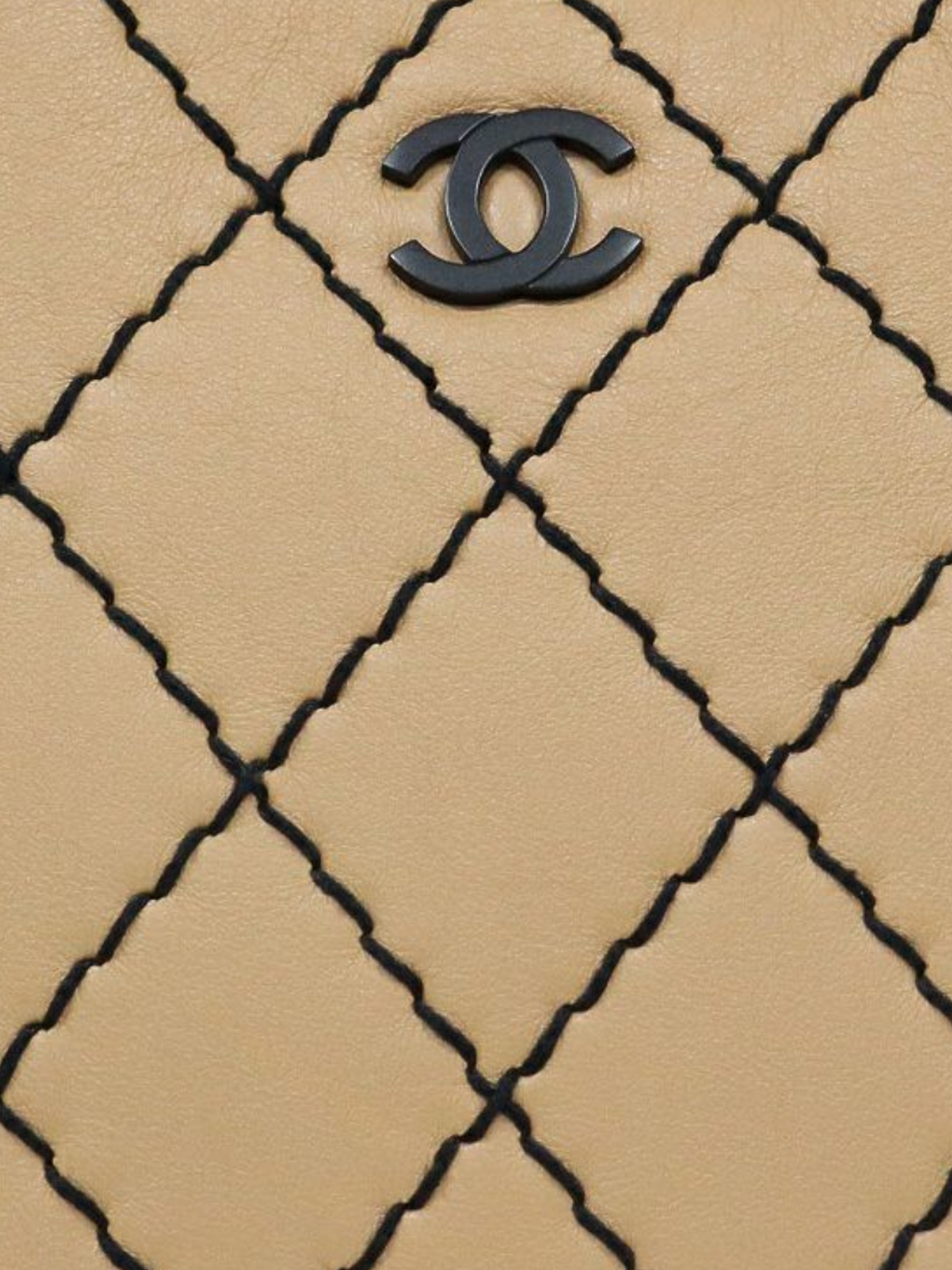 Chanel 2000s Beige Wild Stitch Handbag