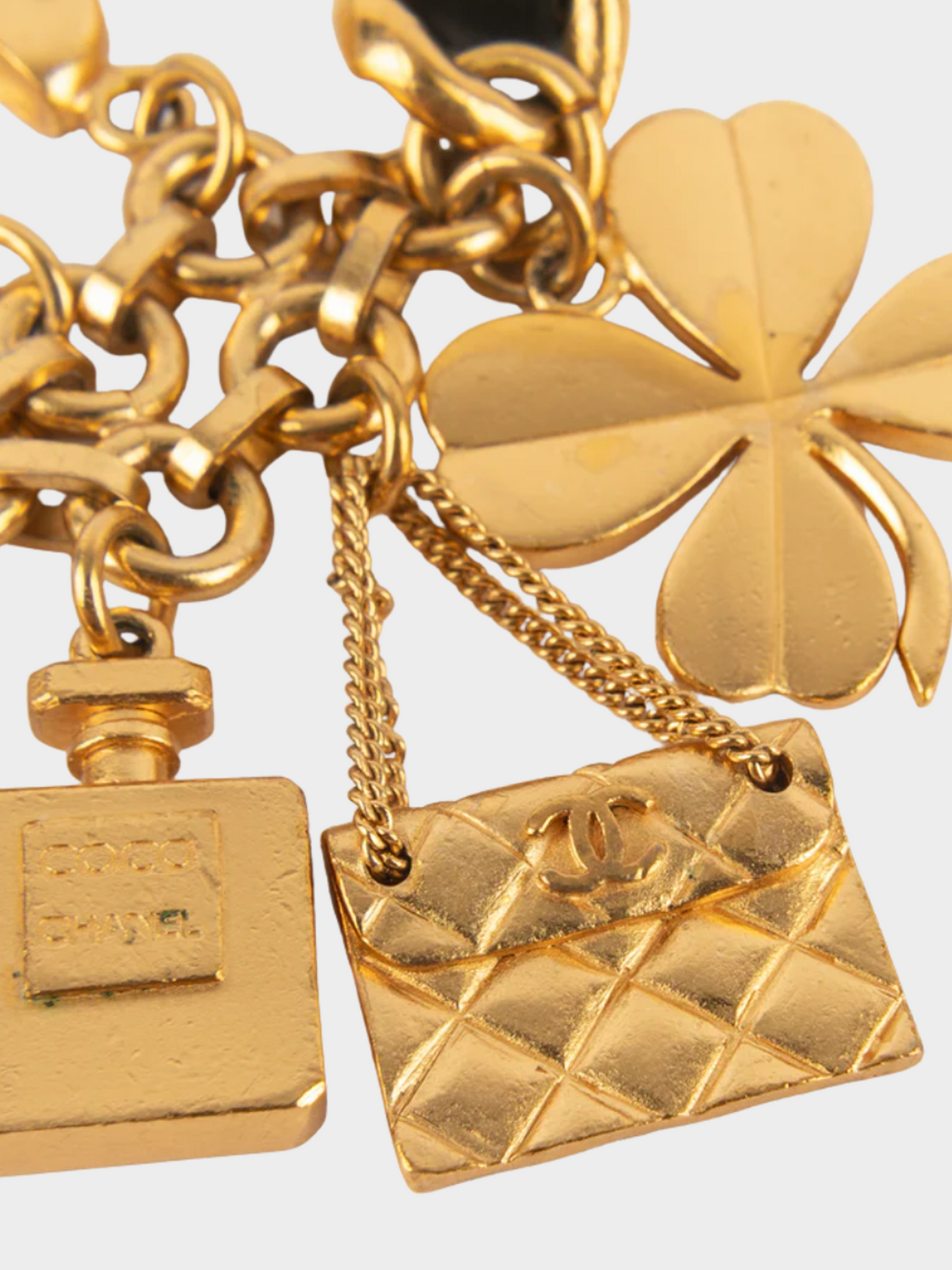 Chanel by Karl Lagerfeld SS 1994 Golden Metal Charm Leather Belt
