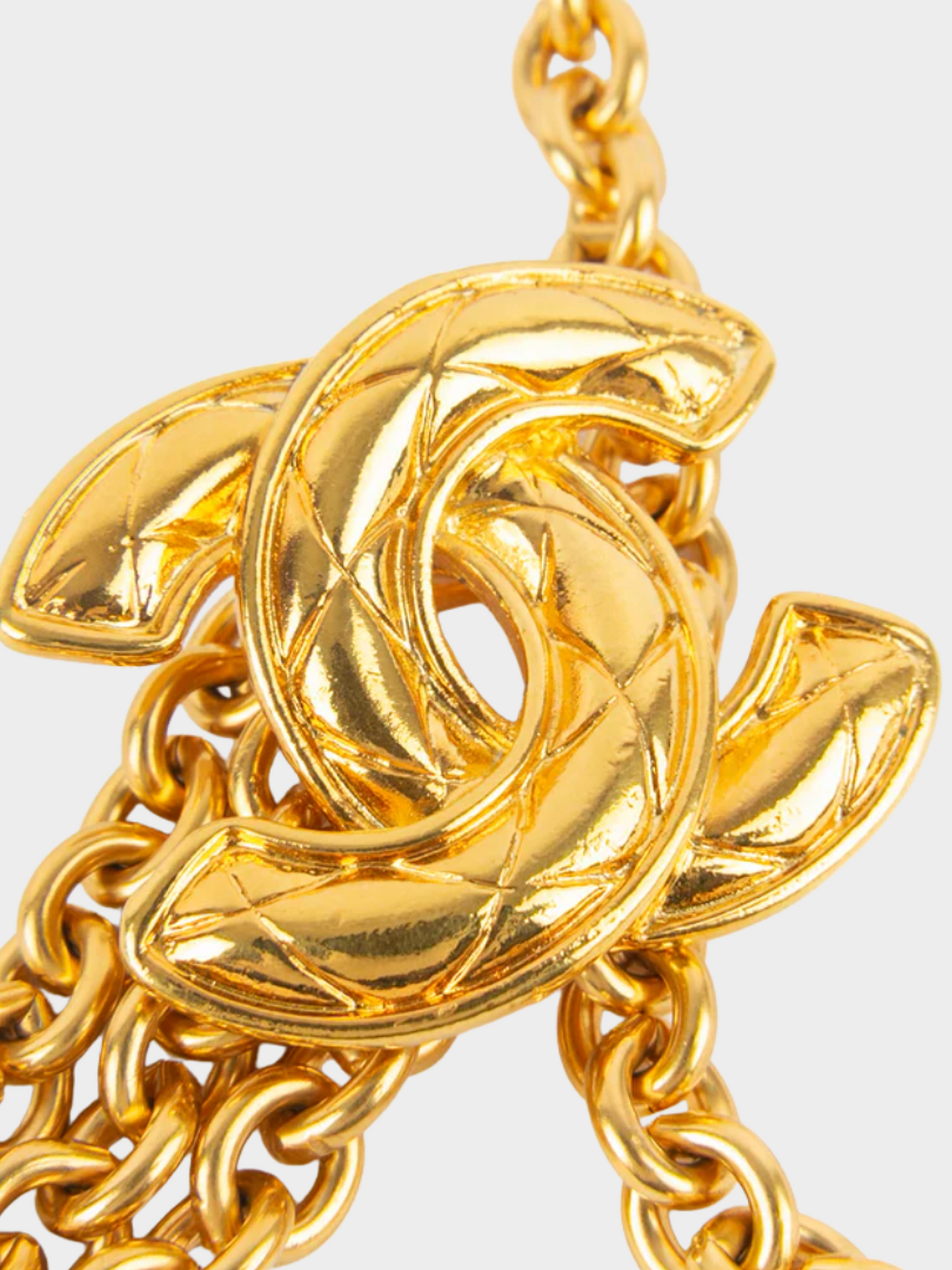 Chanel 1990s Golden Logo Ornament Metal Chain Belt